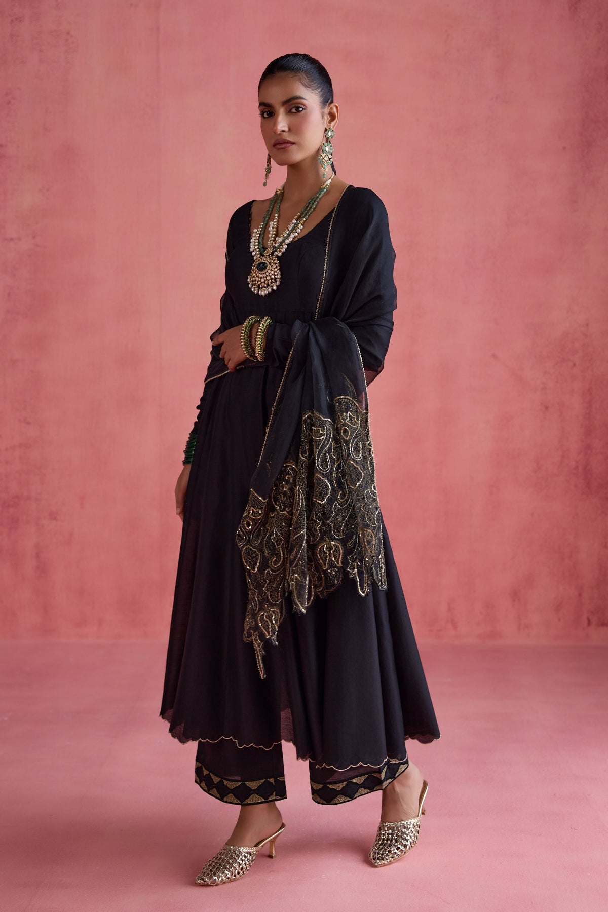 Gul Black Anarkali Set