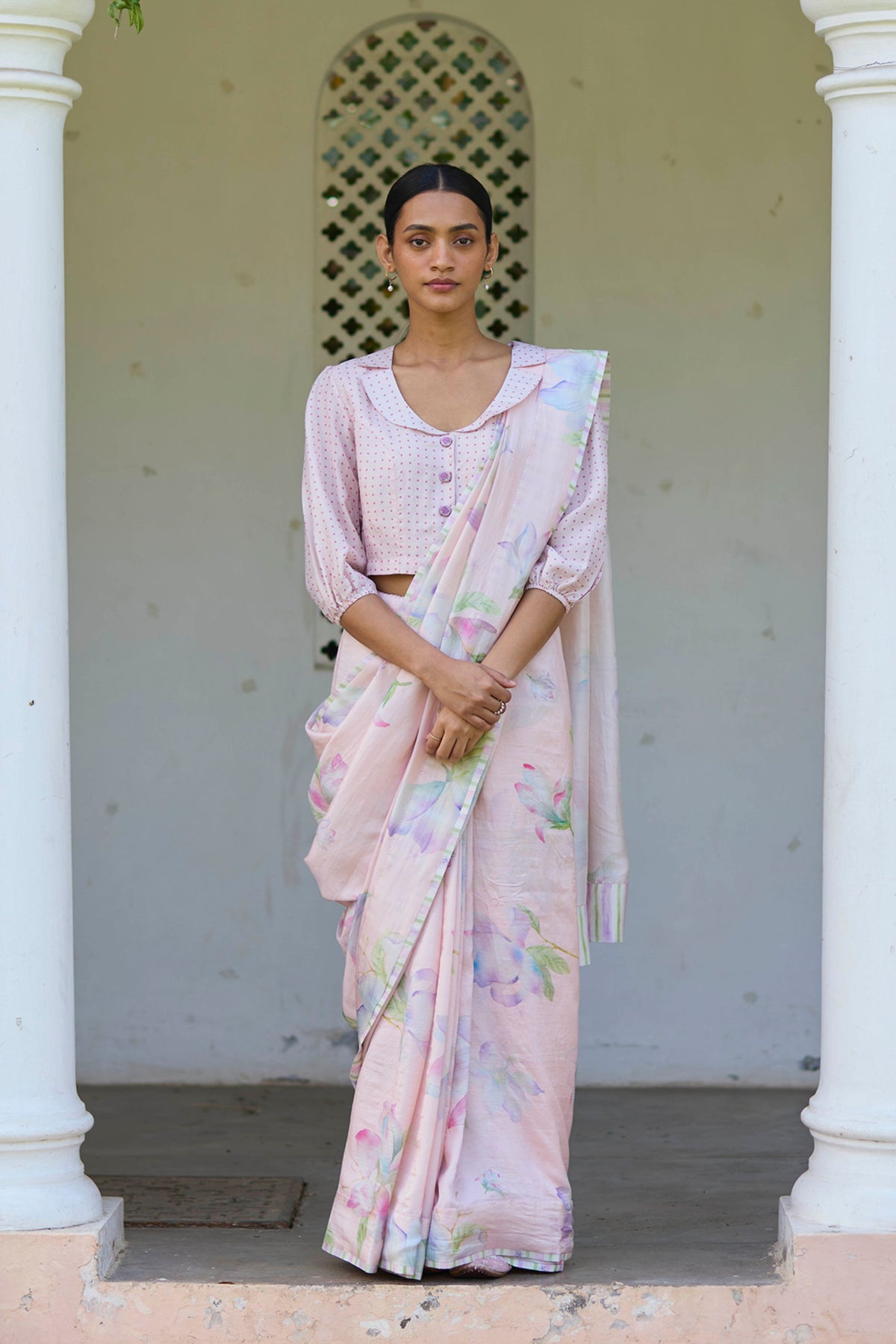 Aura Magnolia Pink Saree