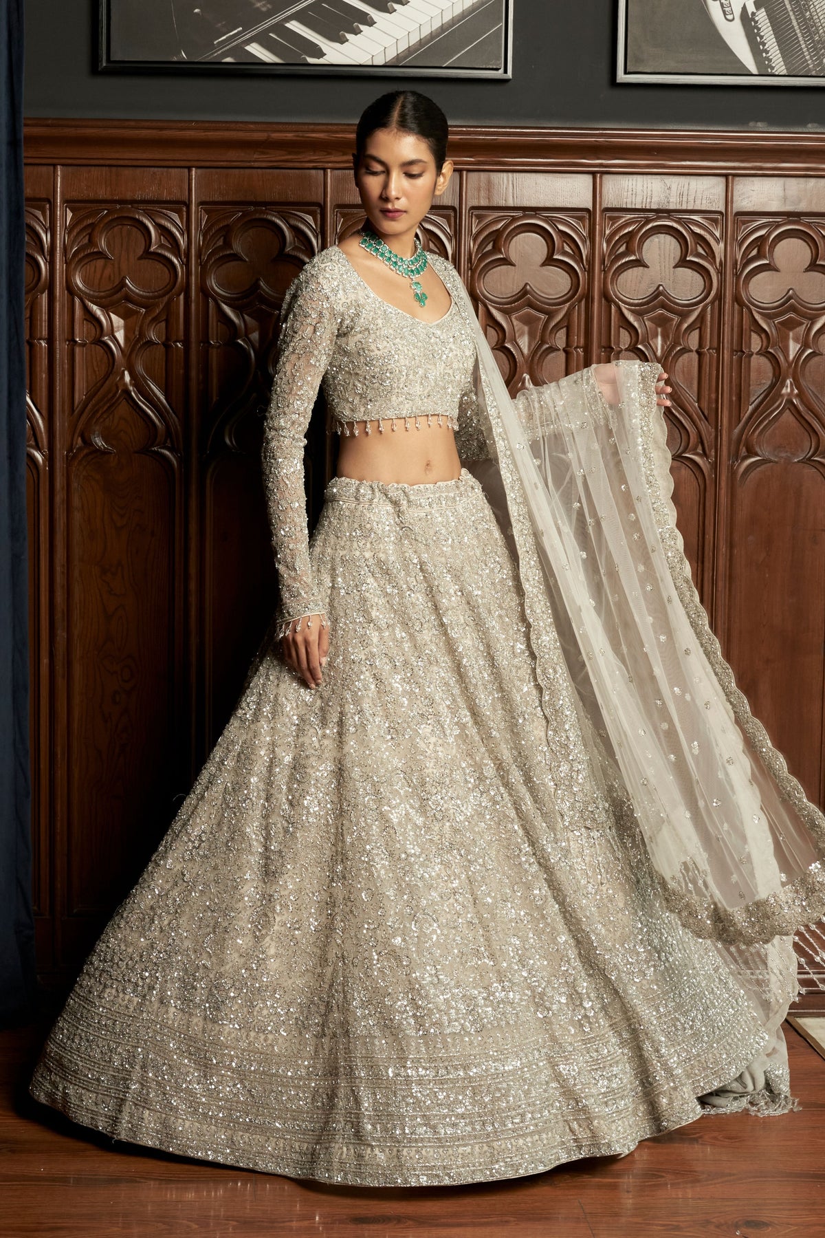 Sequins Embroidery Lehenga Set