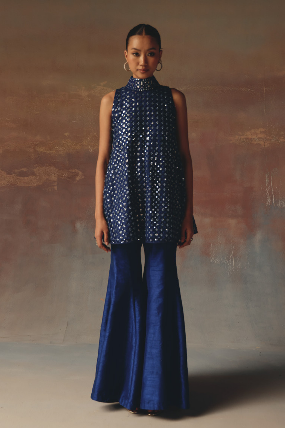 High-neck A Line Top