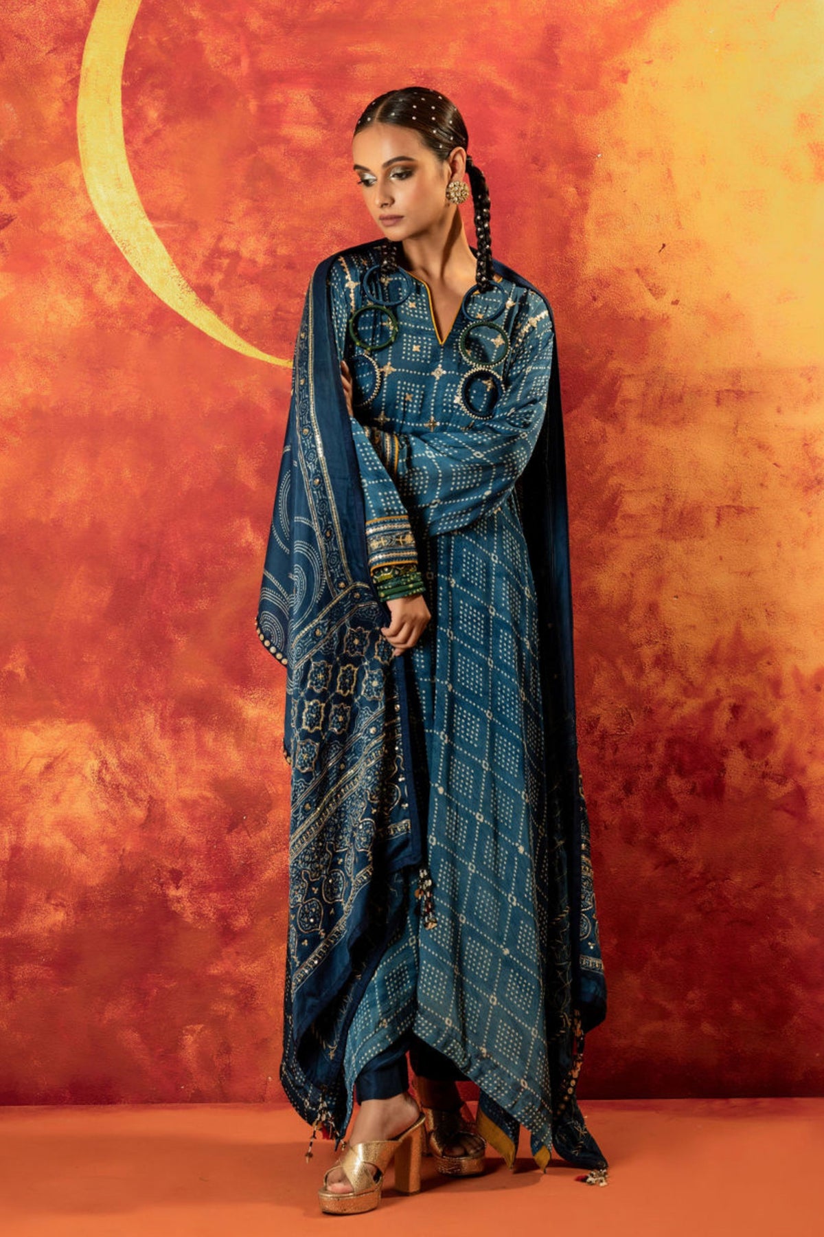 Heena Ajrakh Kurta Set