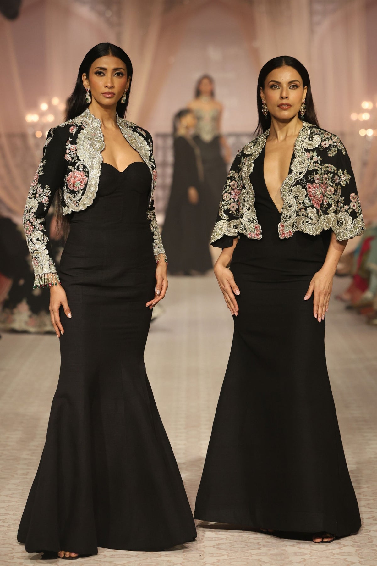 Niva V Neck Gown & Jacket