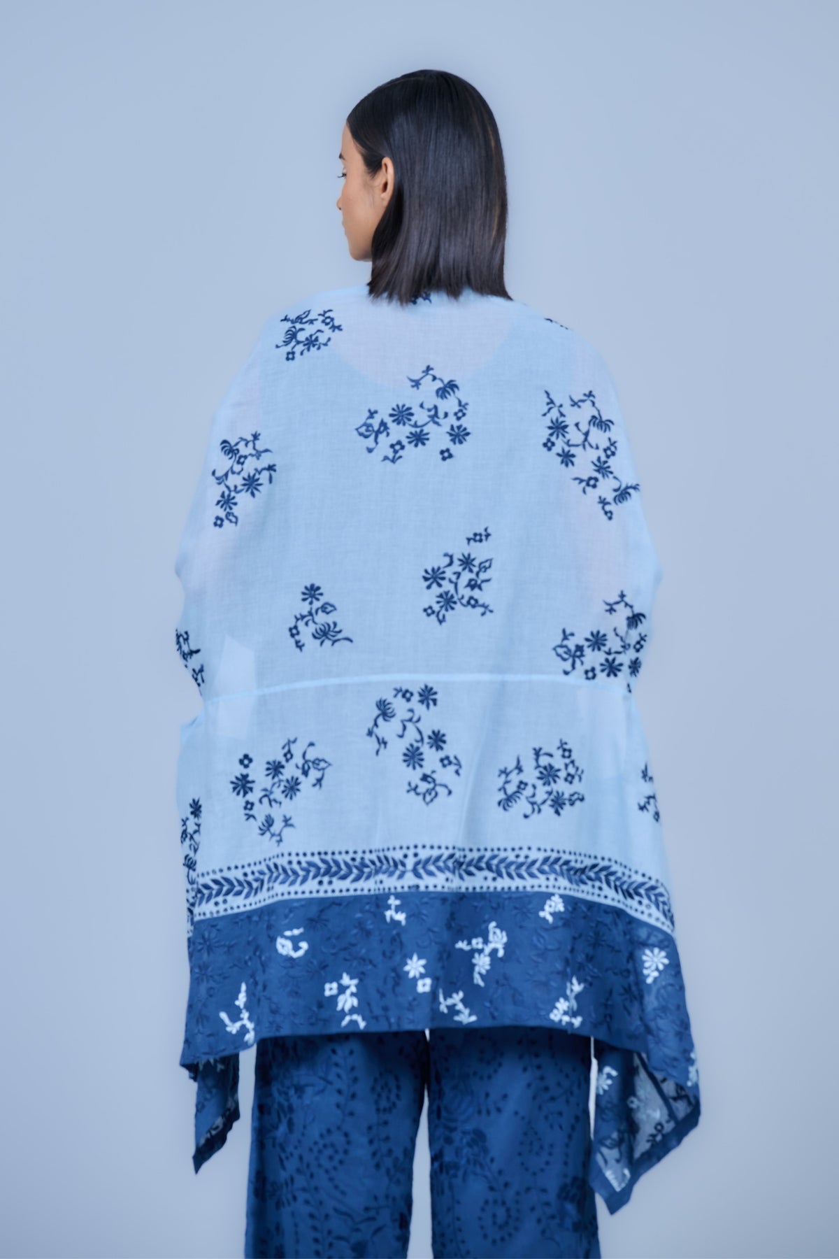 Space Blue Cutwork Cape