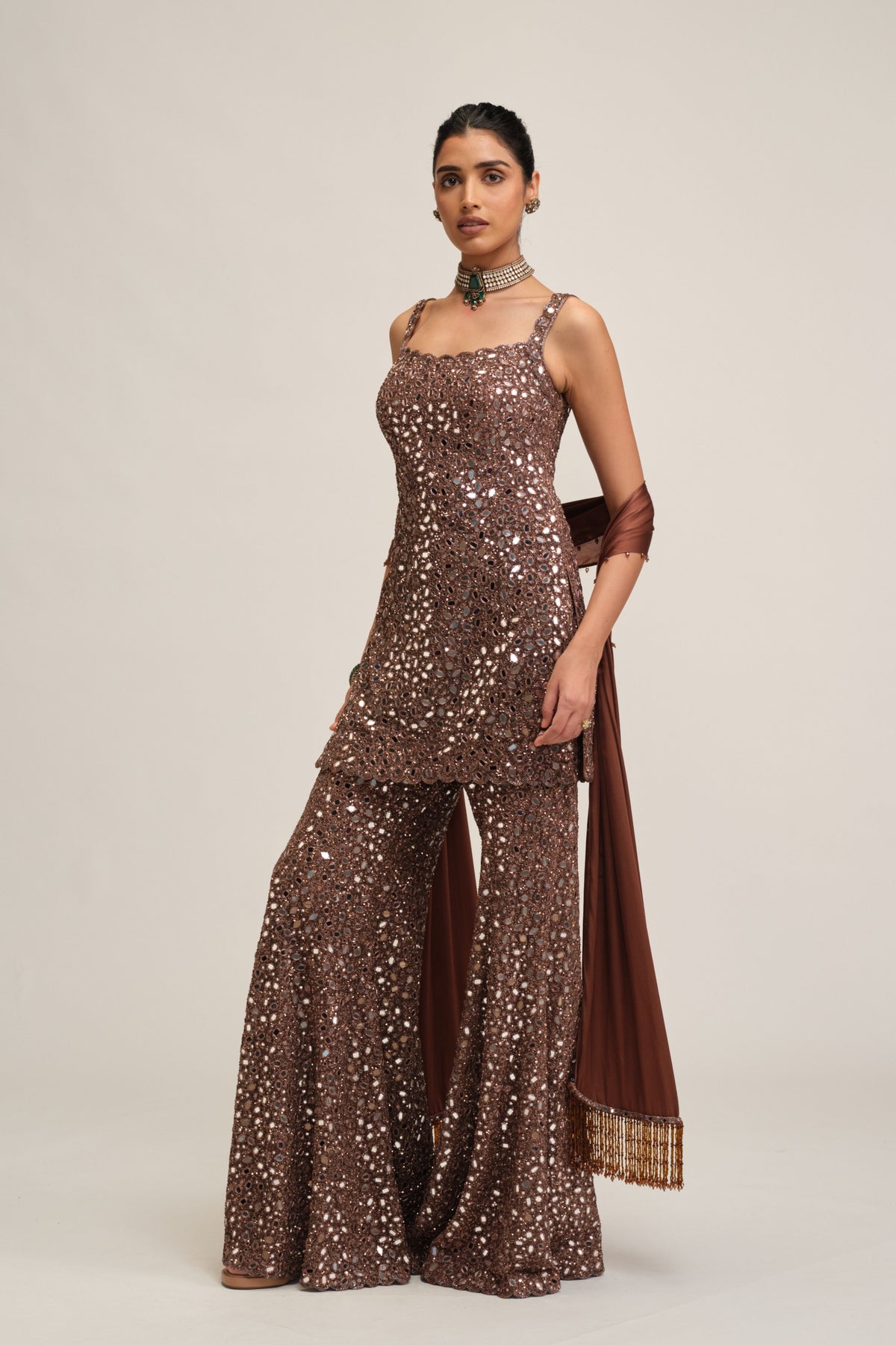 Beige Sharara Set