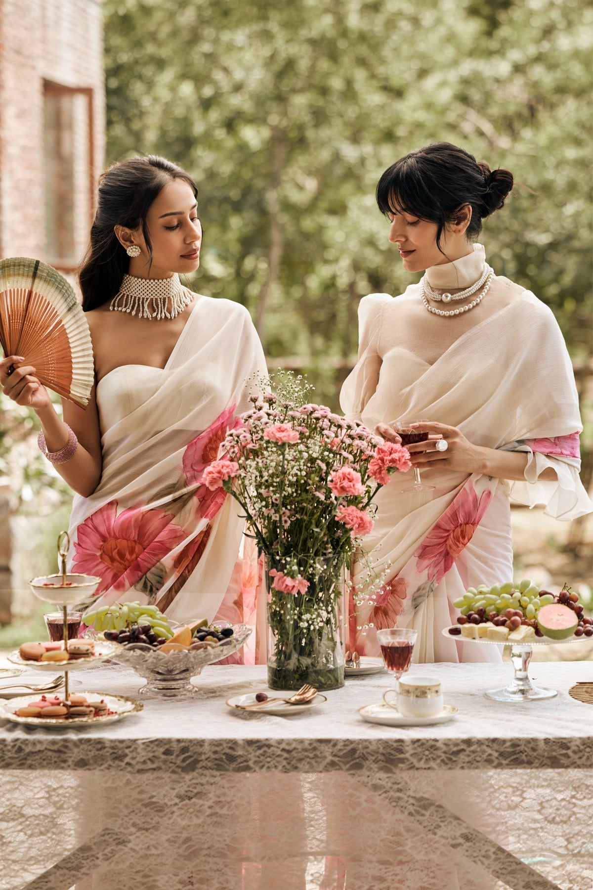 Vera White Chiffon Saree