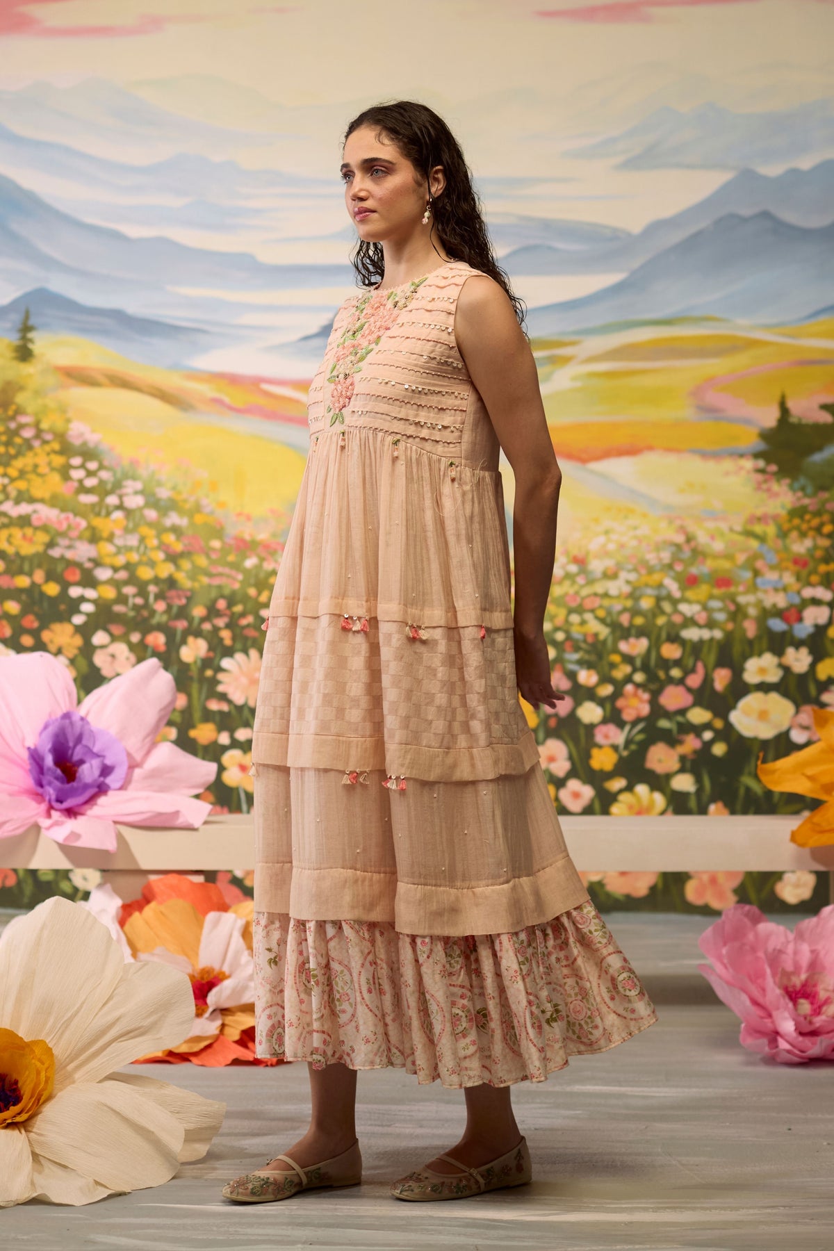 Sorbet Floral Beaded Dress