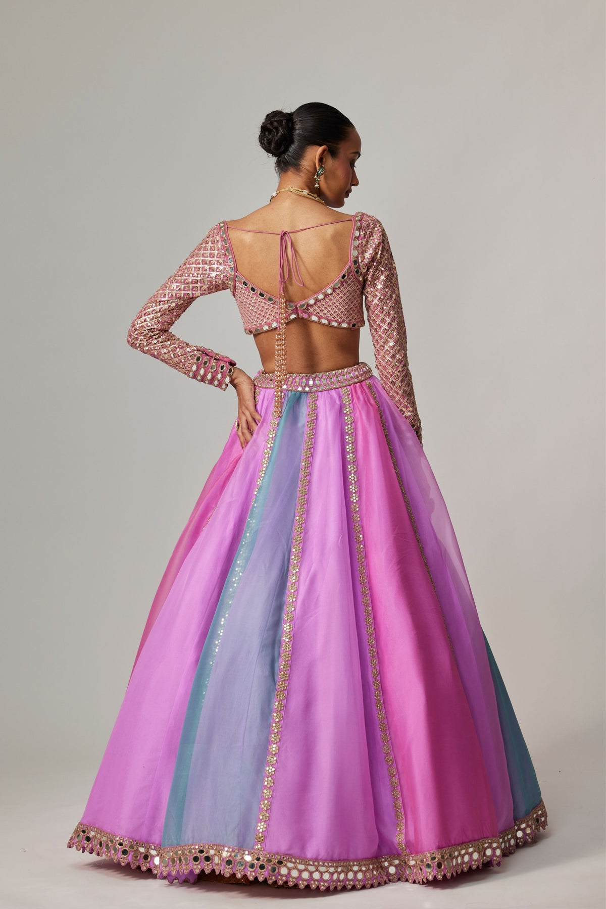 Dark Blush Multicolor Lehenga Set