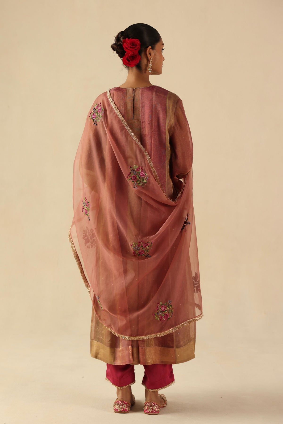 Peach Rimjhim Kurta Set