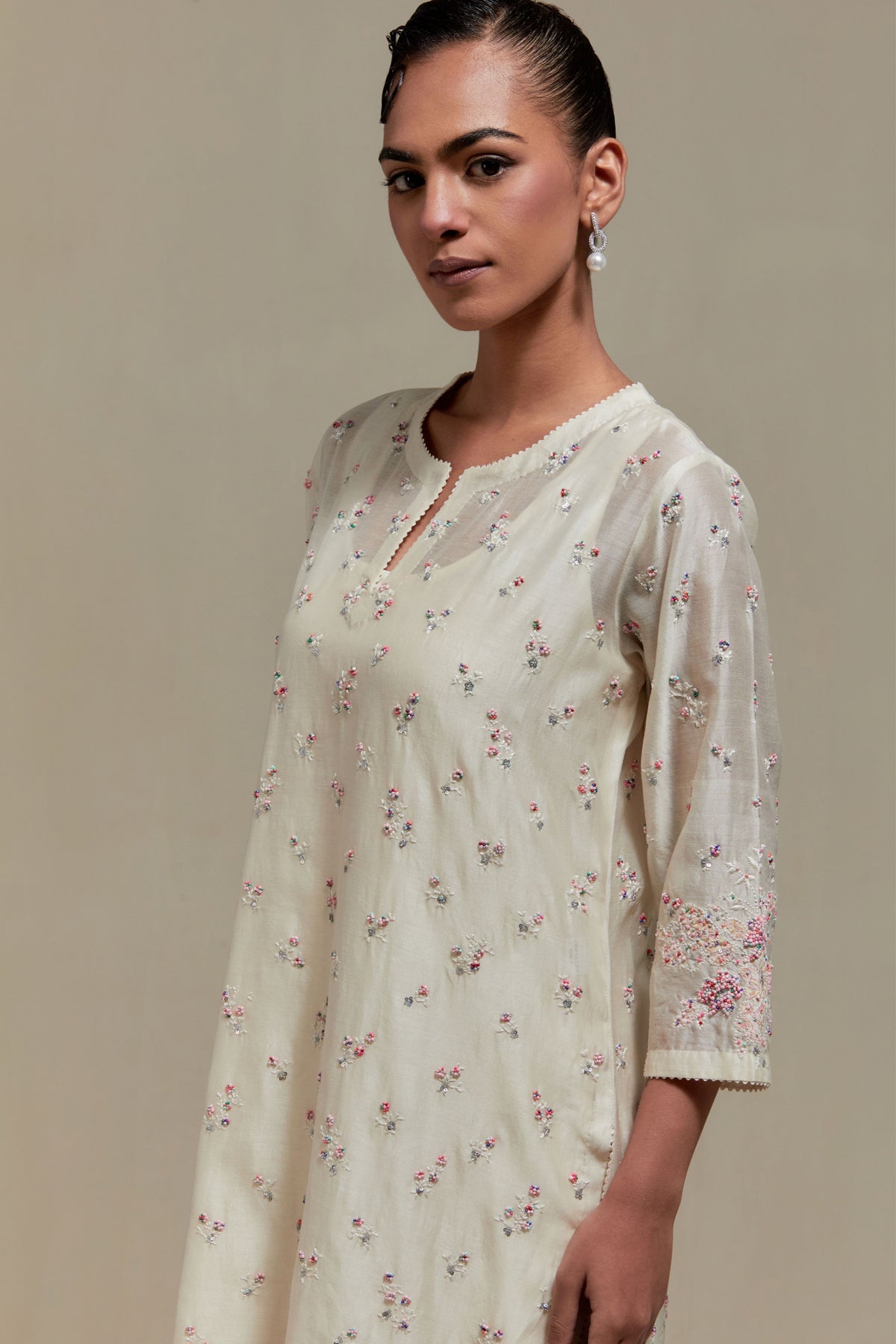 Pink Straight Kurta And Pants