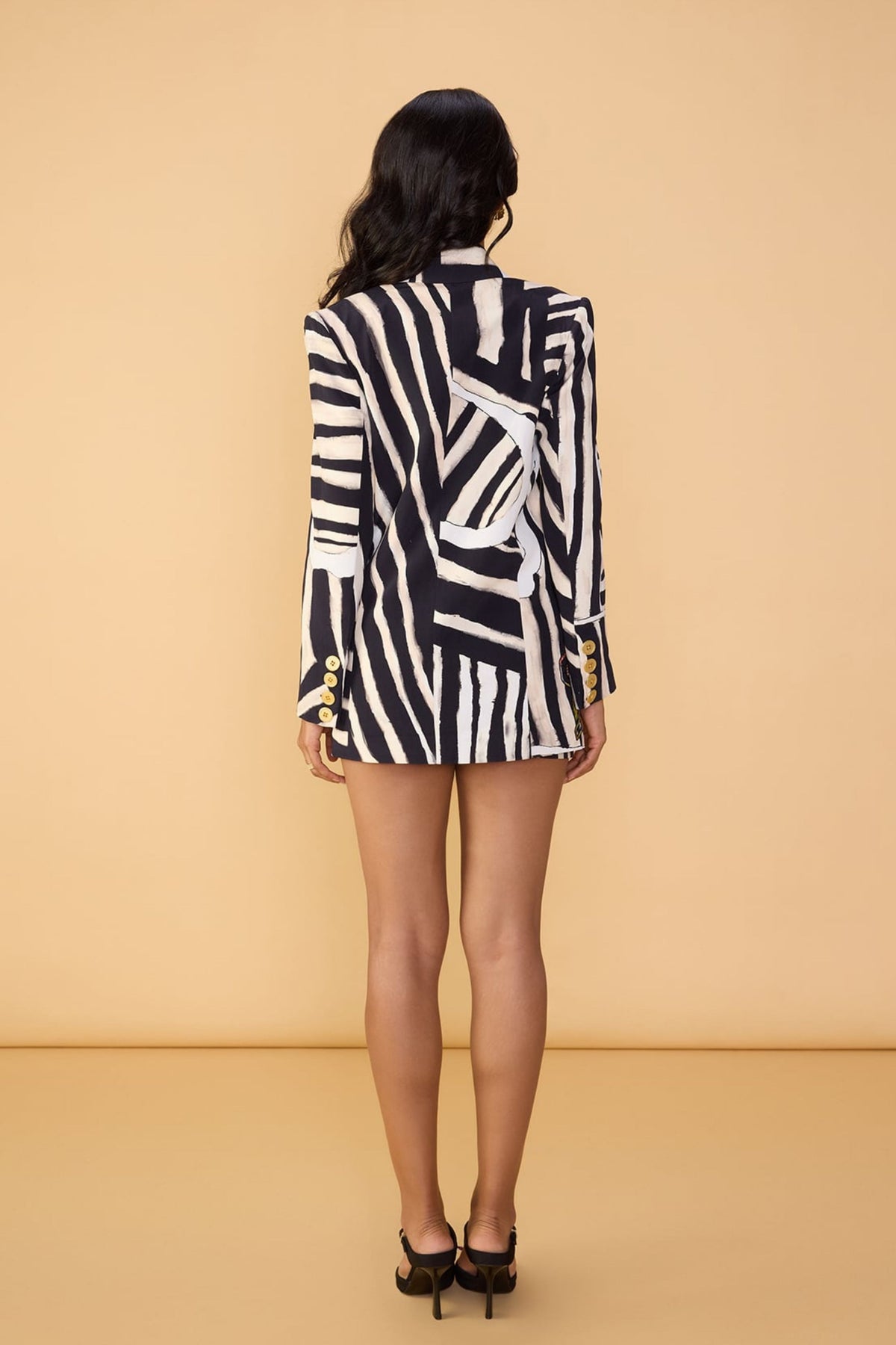 Abstract Stripe Print Mini Dress