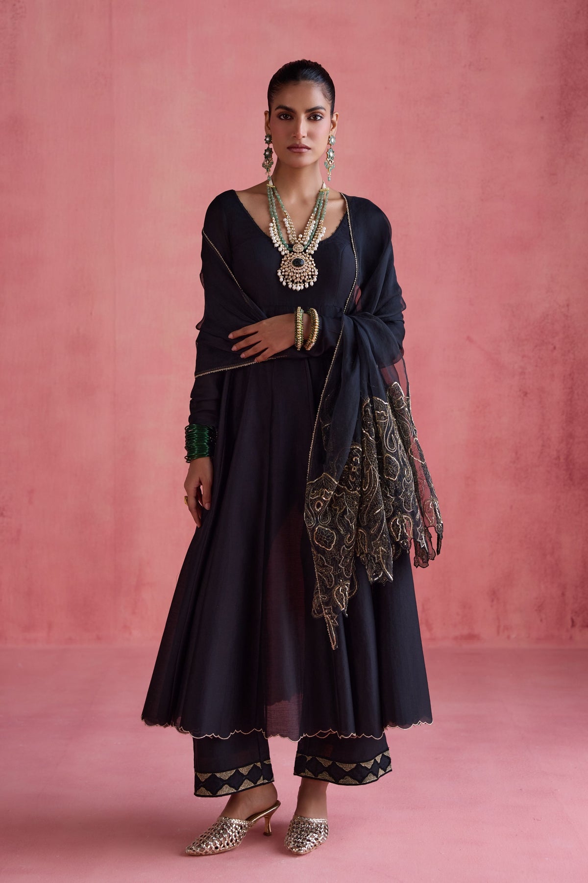 Gul Black Anarkali Set