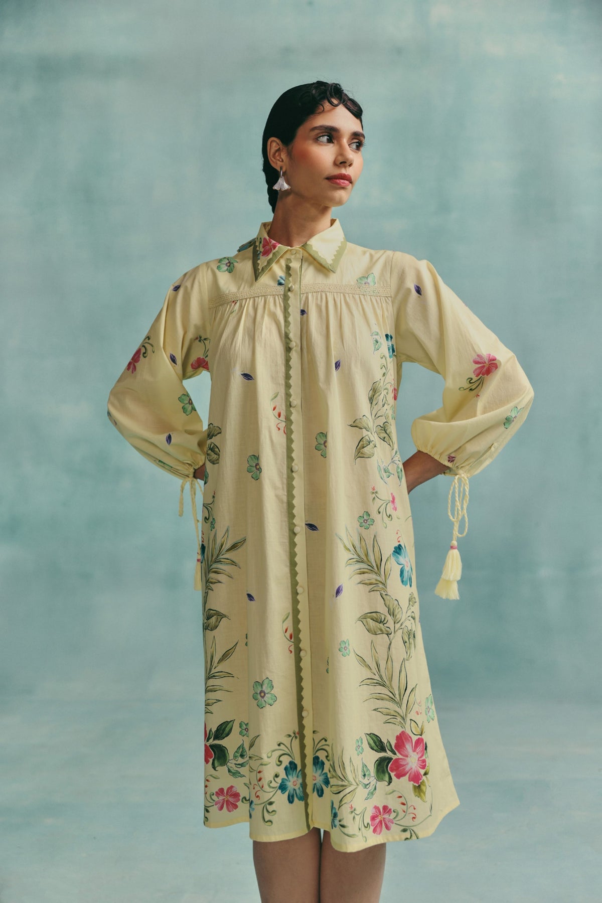 Rose Lemon Shirt Dress
