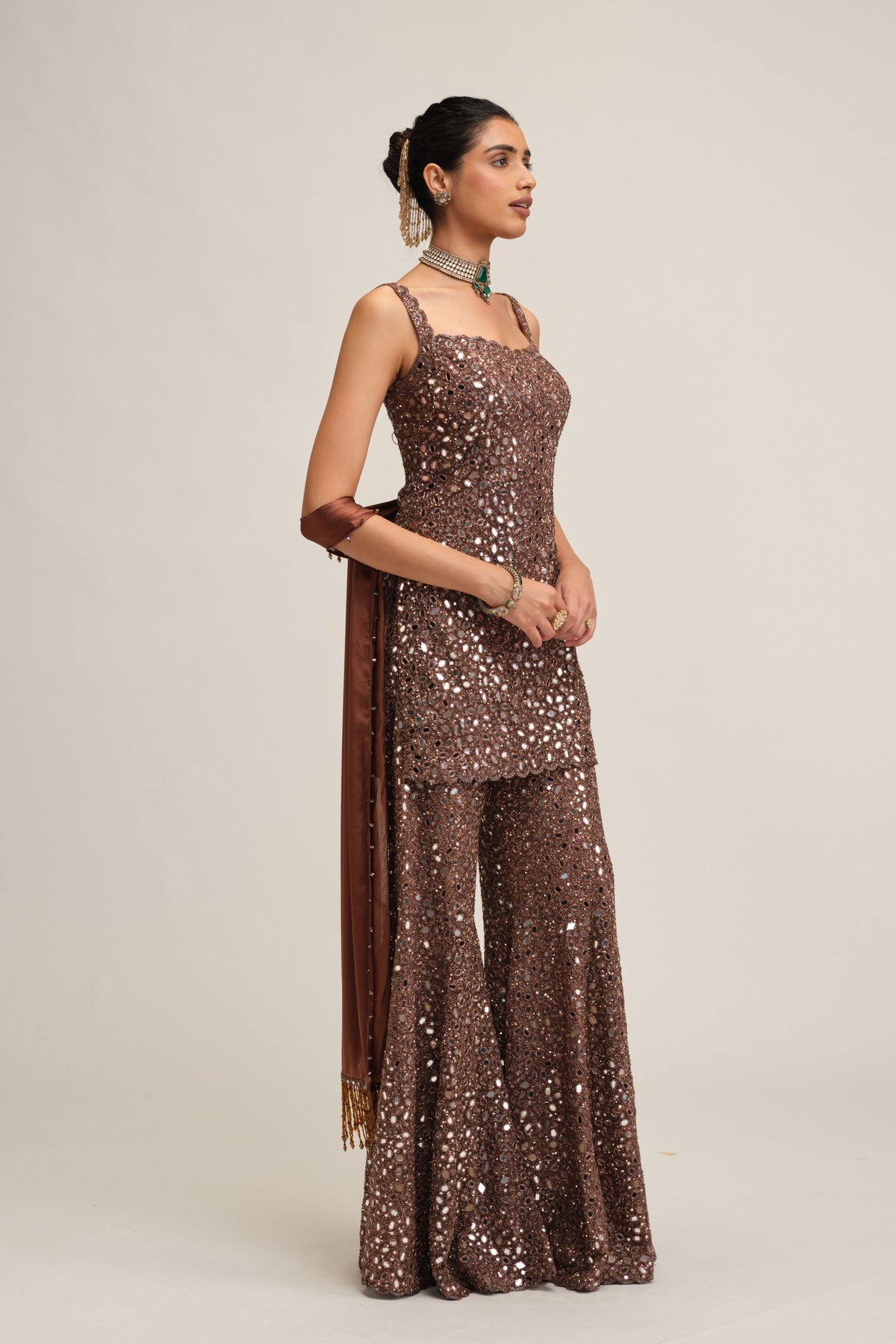 Beige Sharara Set