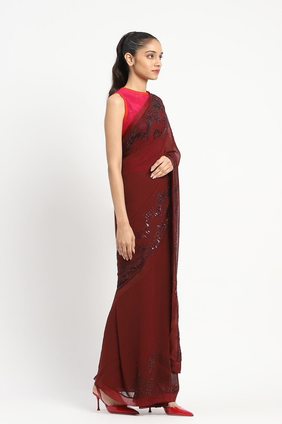 Scarlet Inquiry Embroidered Saree