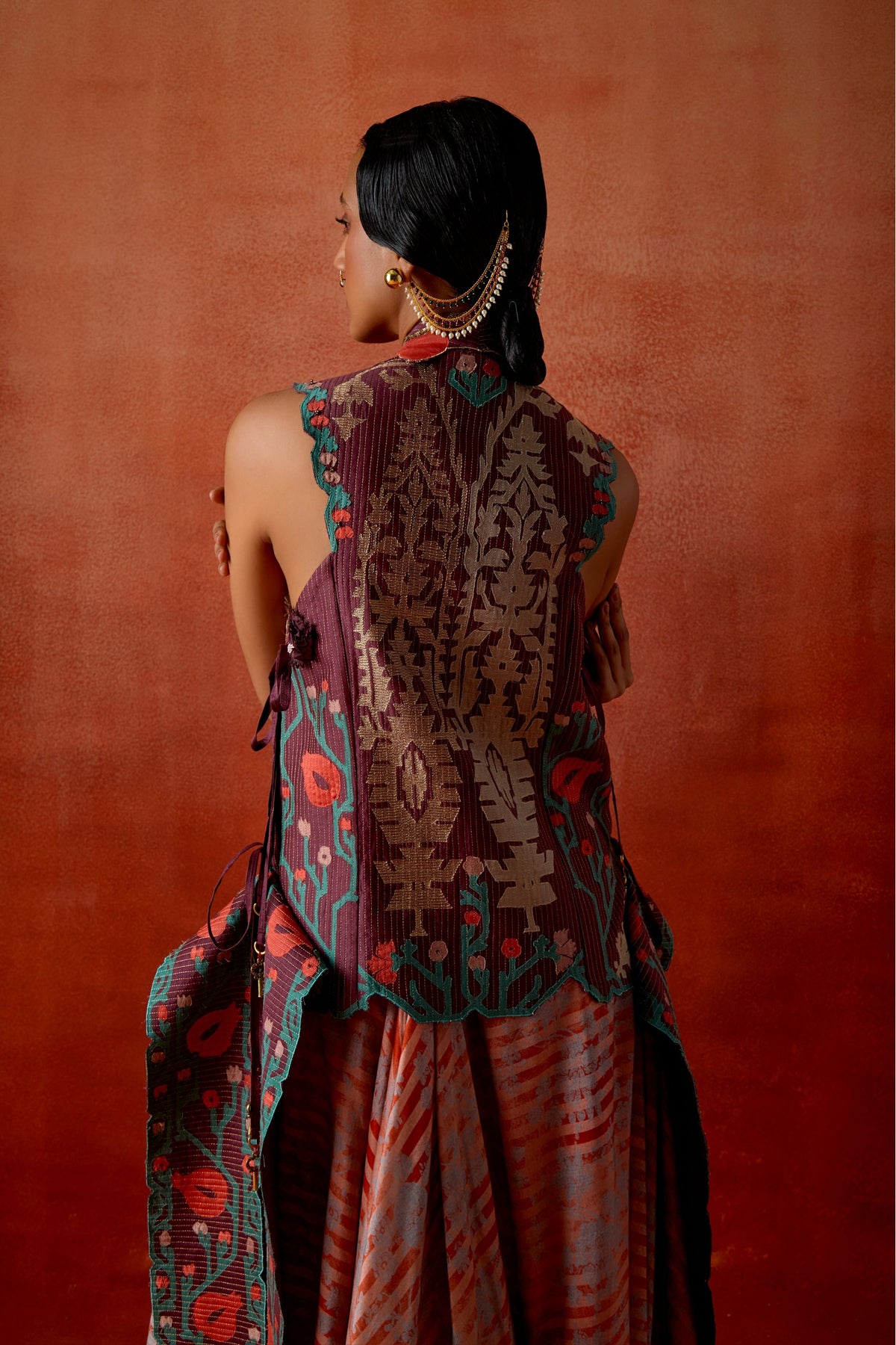 Pomegranate Jacket And Skirt Set