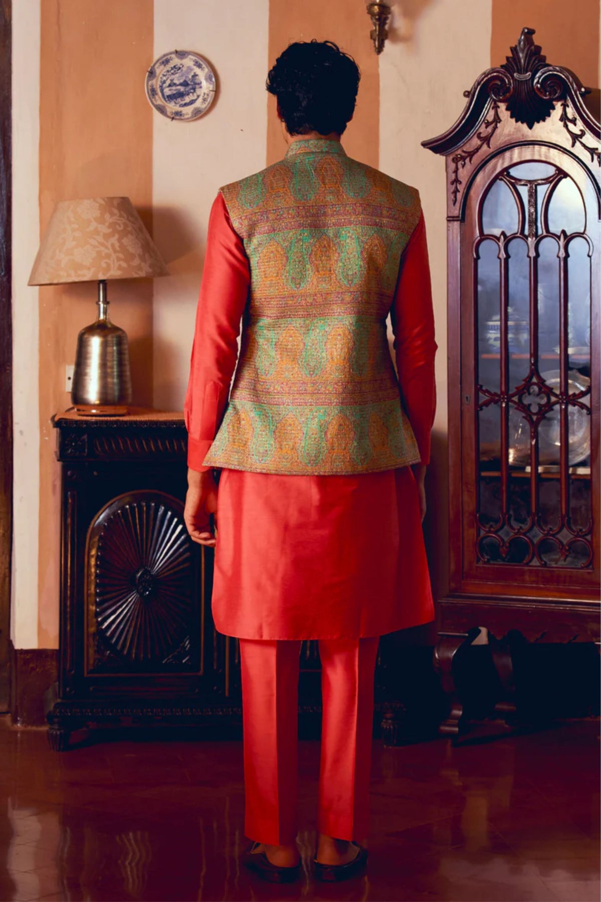 Multicolored Nehru Jacket Set