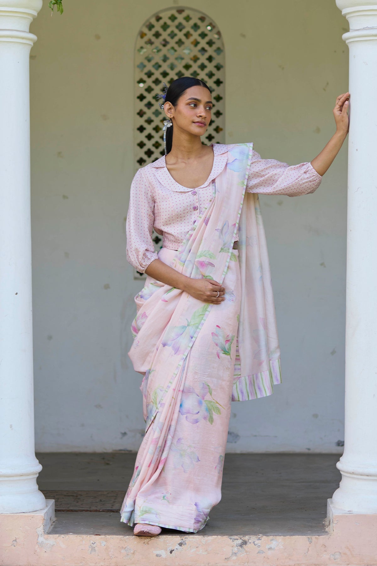 Aura Magnolia Pink Saree