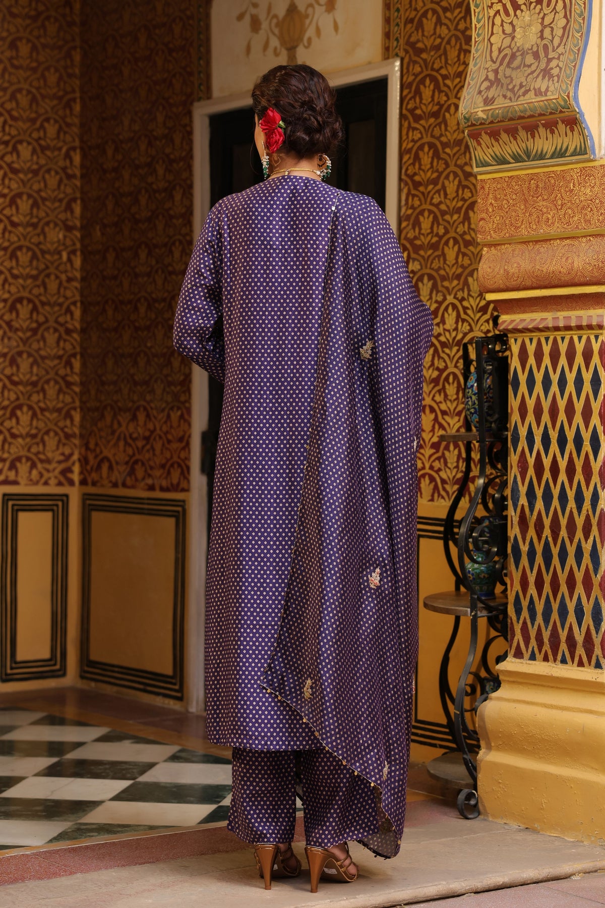 Ahista Purple Printed Kurta Set