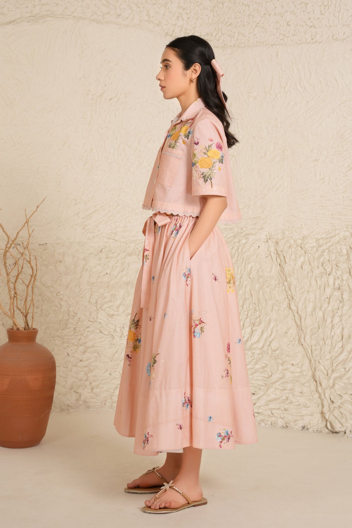 Nude Pink Skirt Set