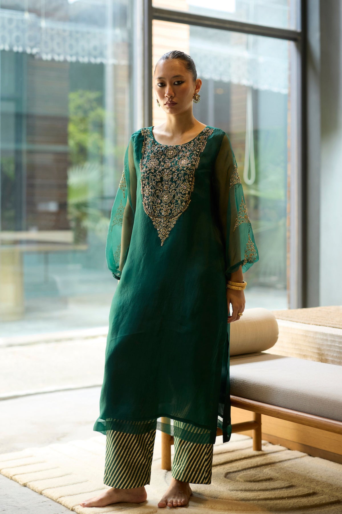 Green Sukhaali Kurta Set