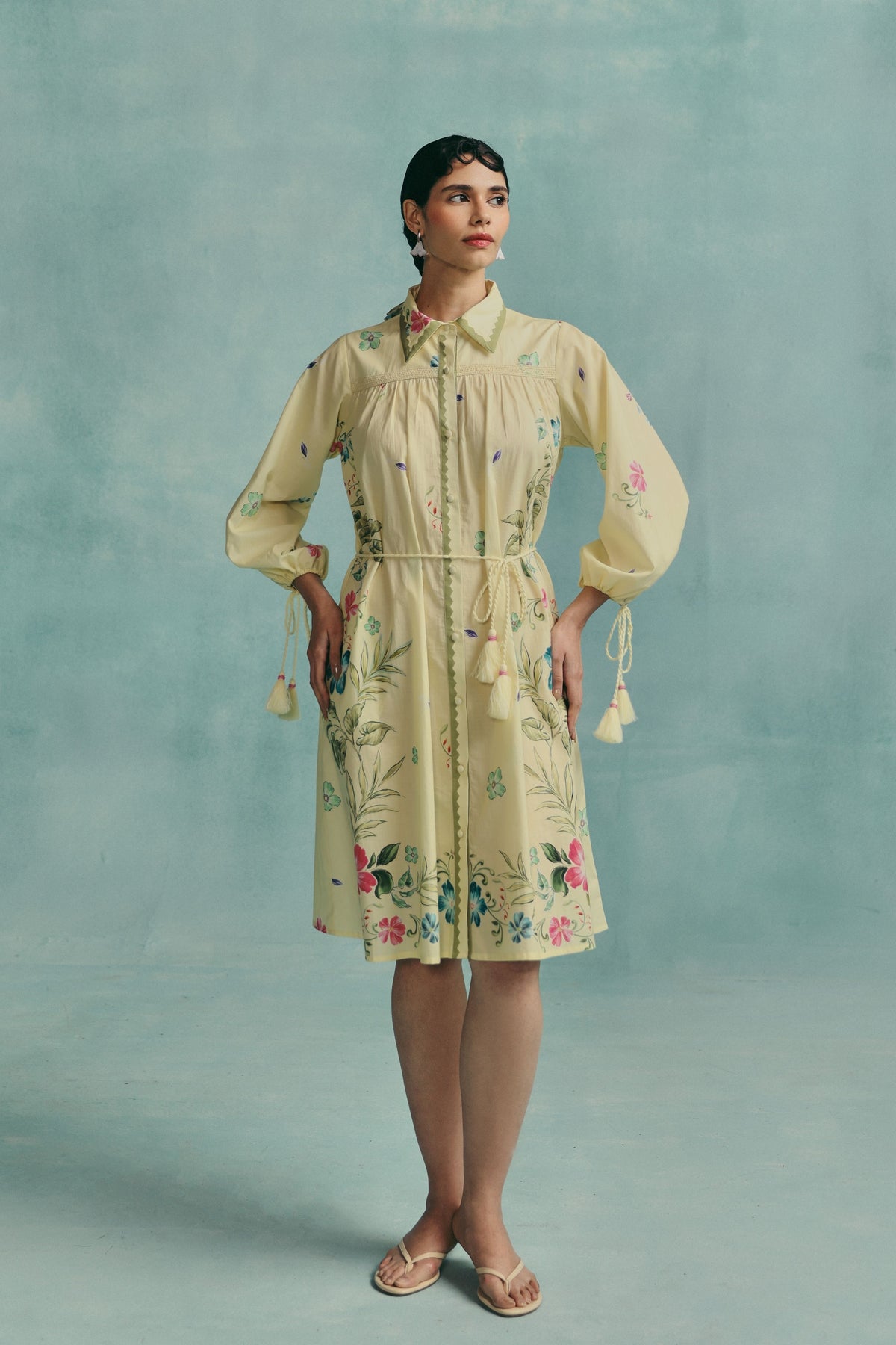 Rose Lemon Shirt Dress