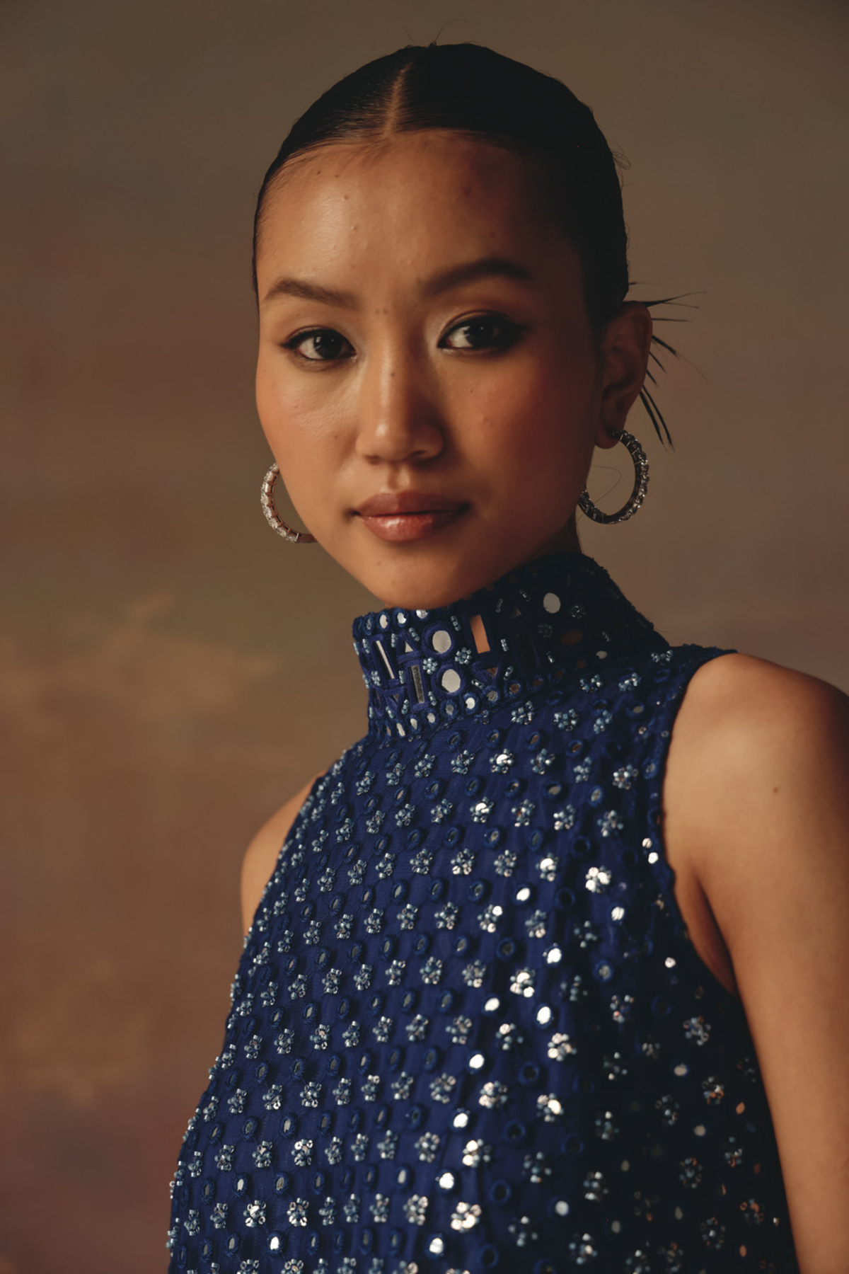 High-neck A Line Top