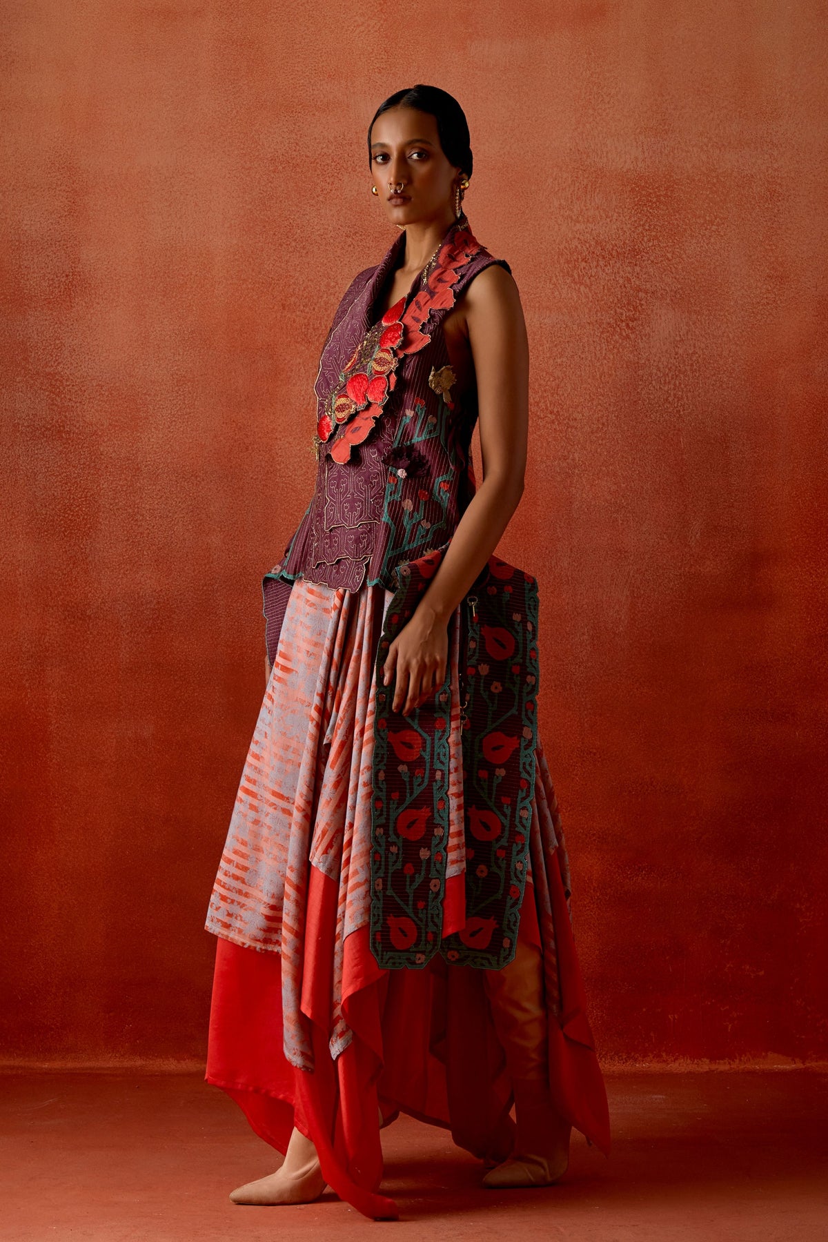 Pomegranate Jacket And Skirt Set