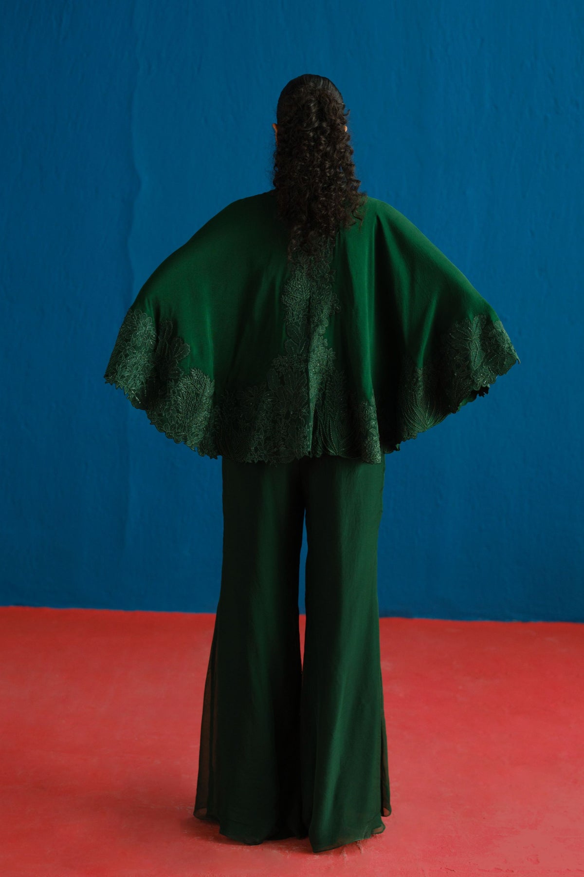 Dark Green Kalie Cape Set
