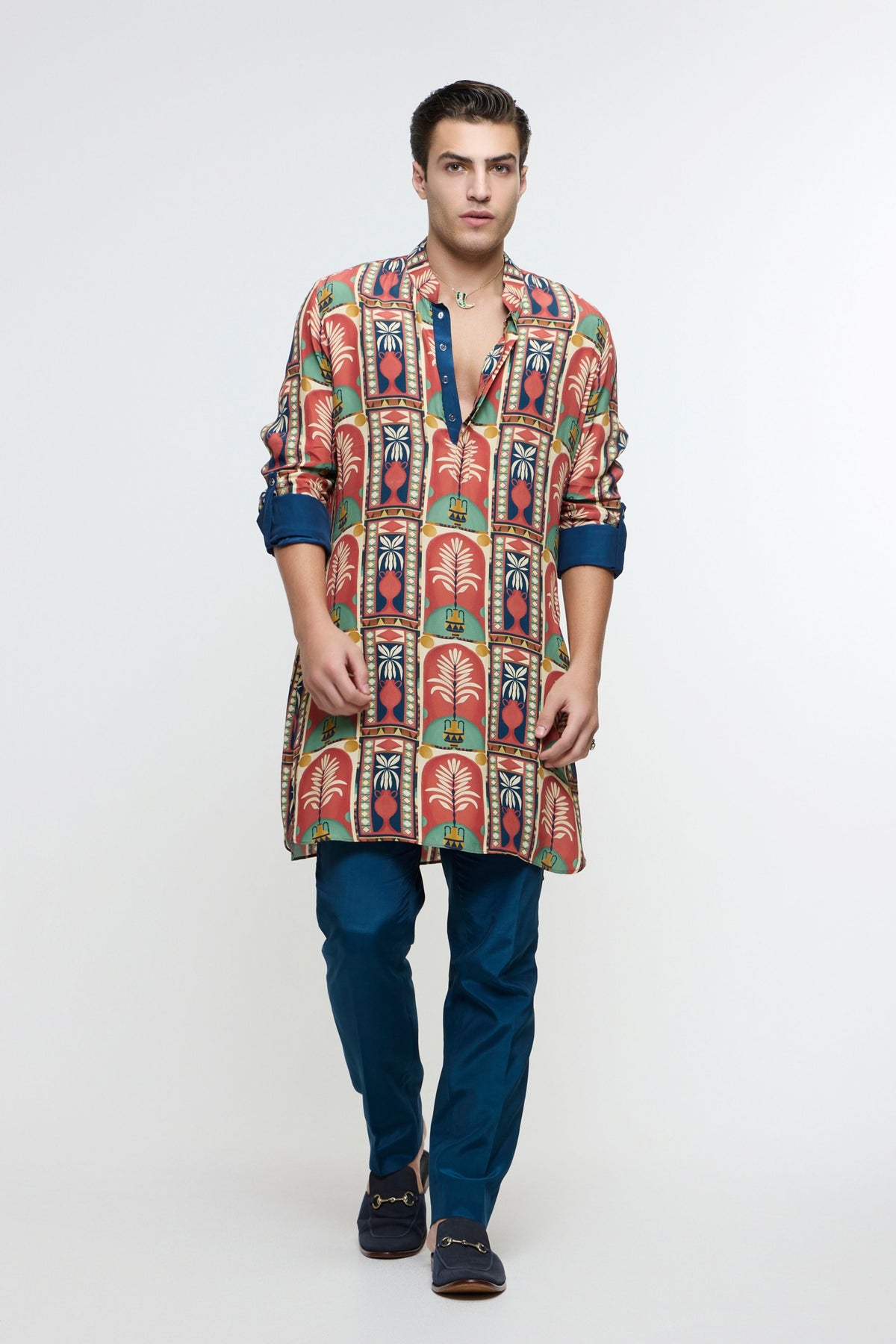 Charbagh Rolled Up Kurta