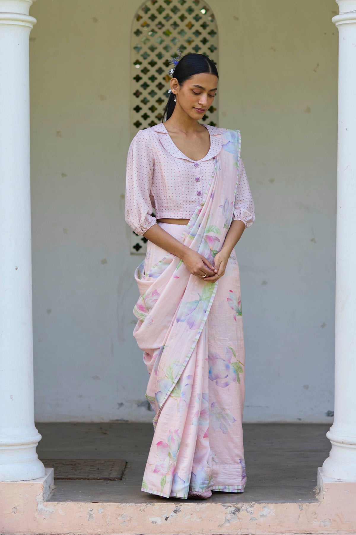 Aura Magnolia Pink Saree