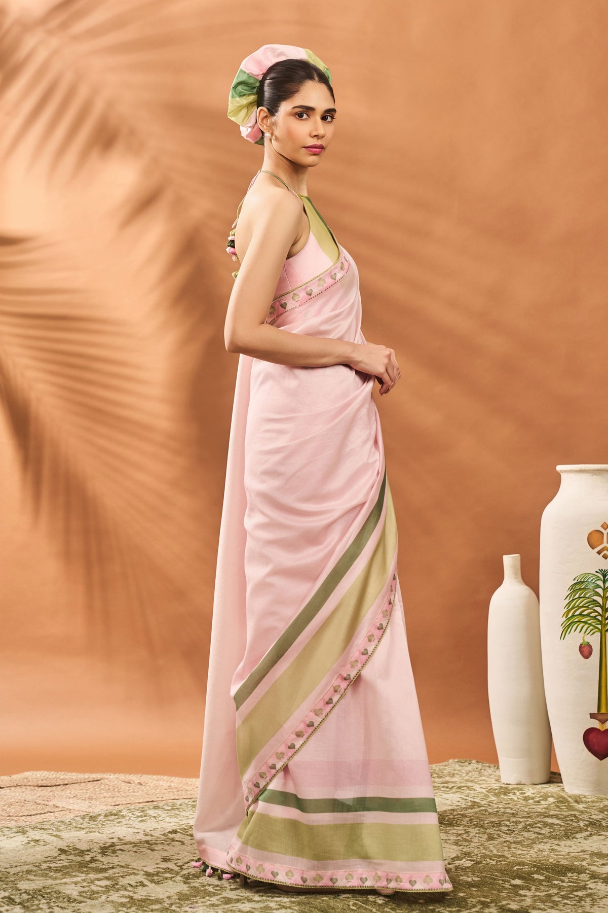 Pink Blooming Board Saree