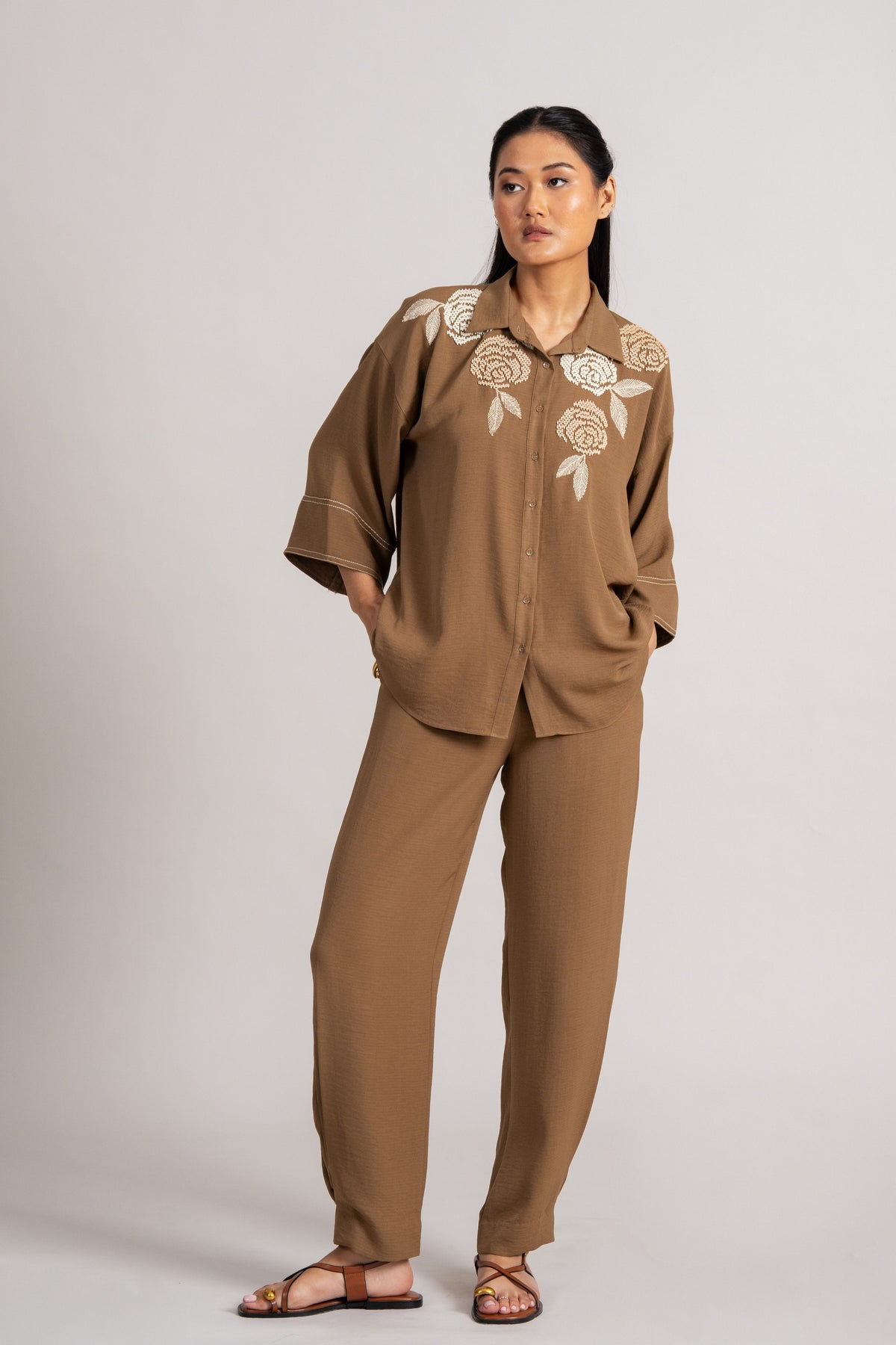 Rose Bunch Front Open Co-ord Set