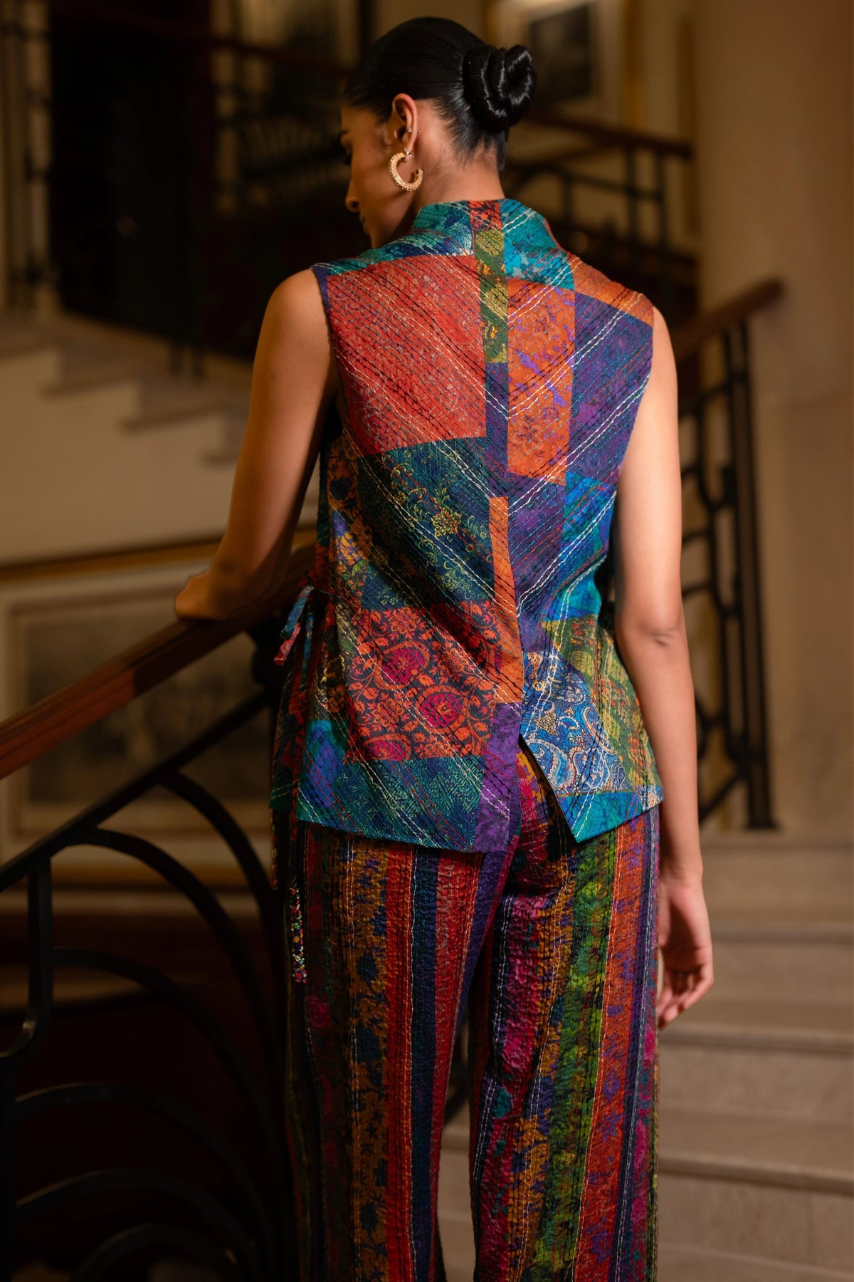 Embroidered Patchwork Waistcoat