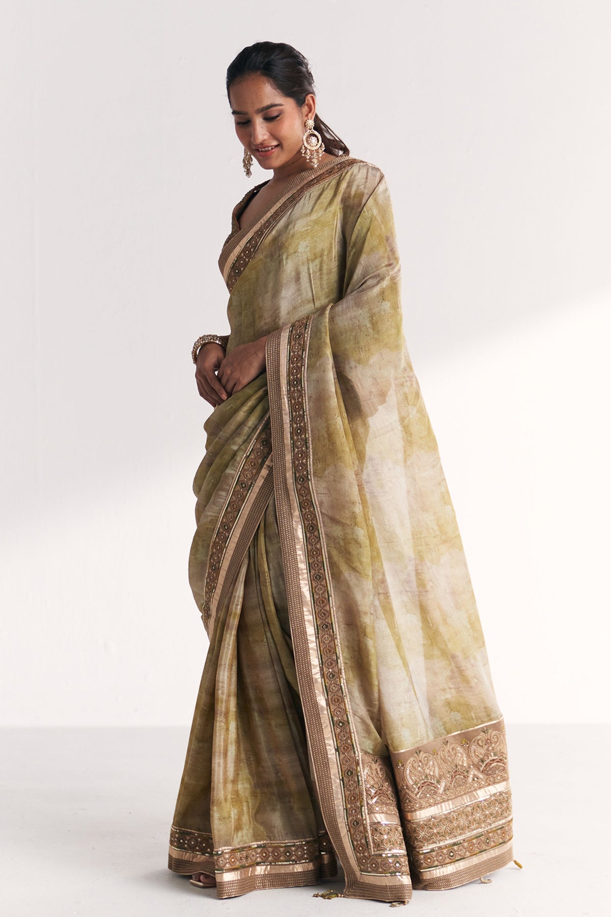 Falguni Green Saree
