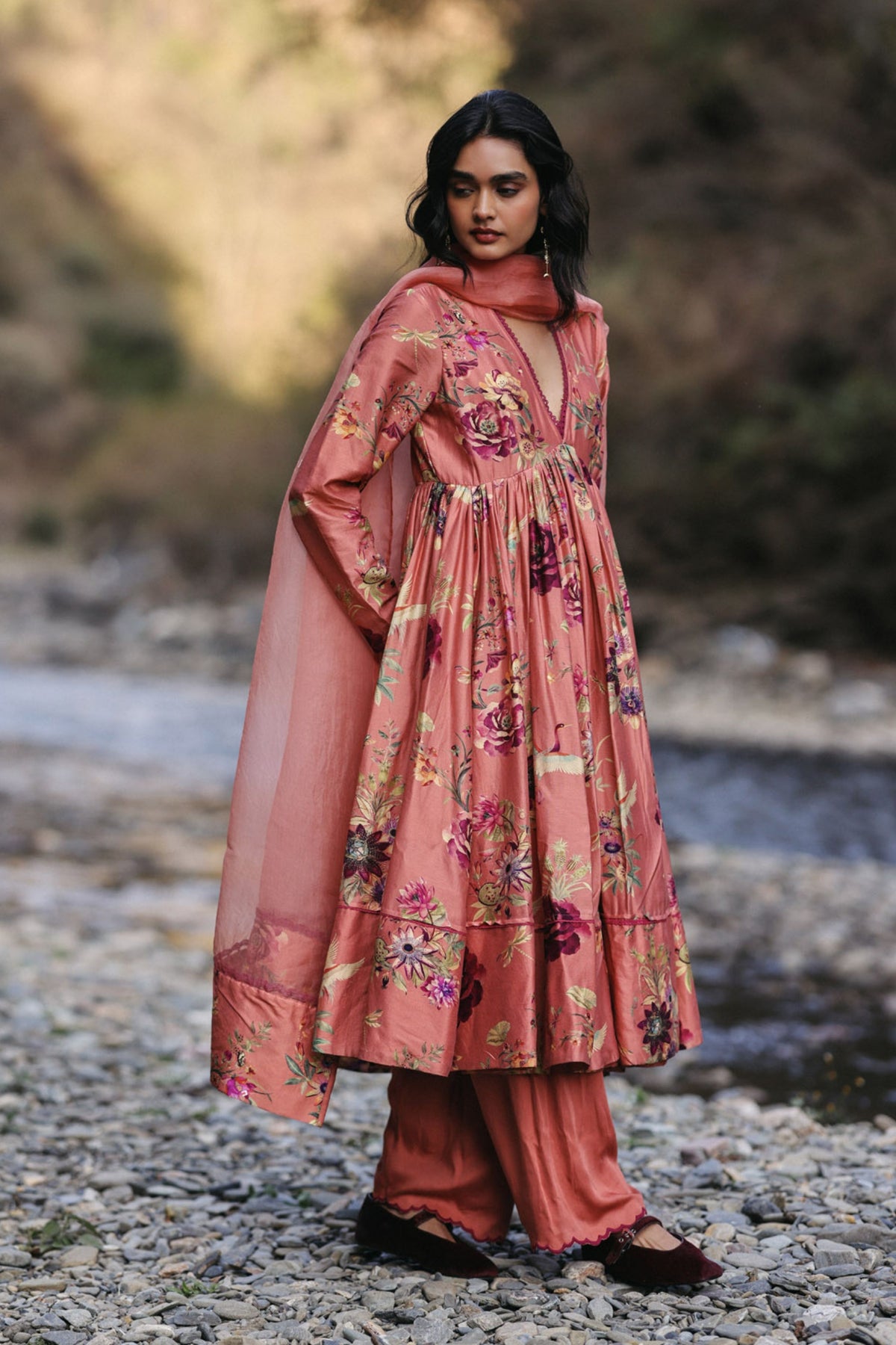 Blush Meadow Anarkali Set