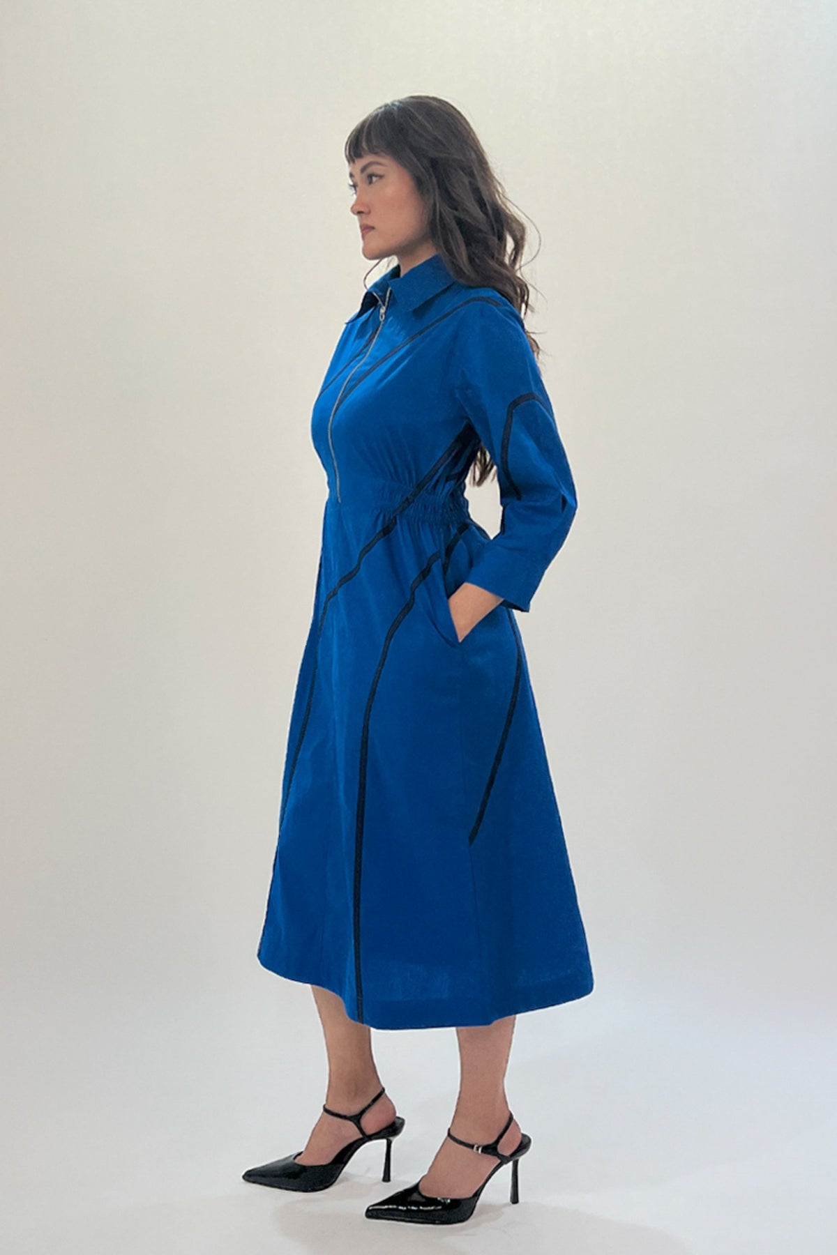 Yara Tape Blue Dress