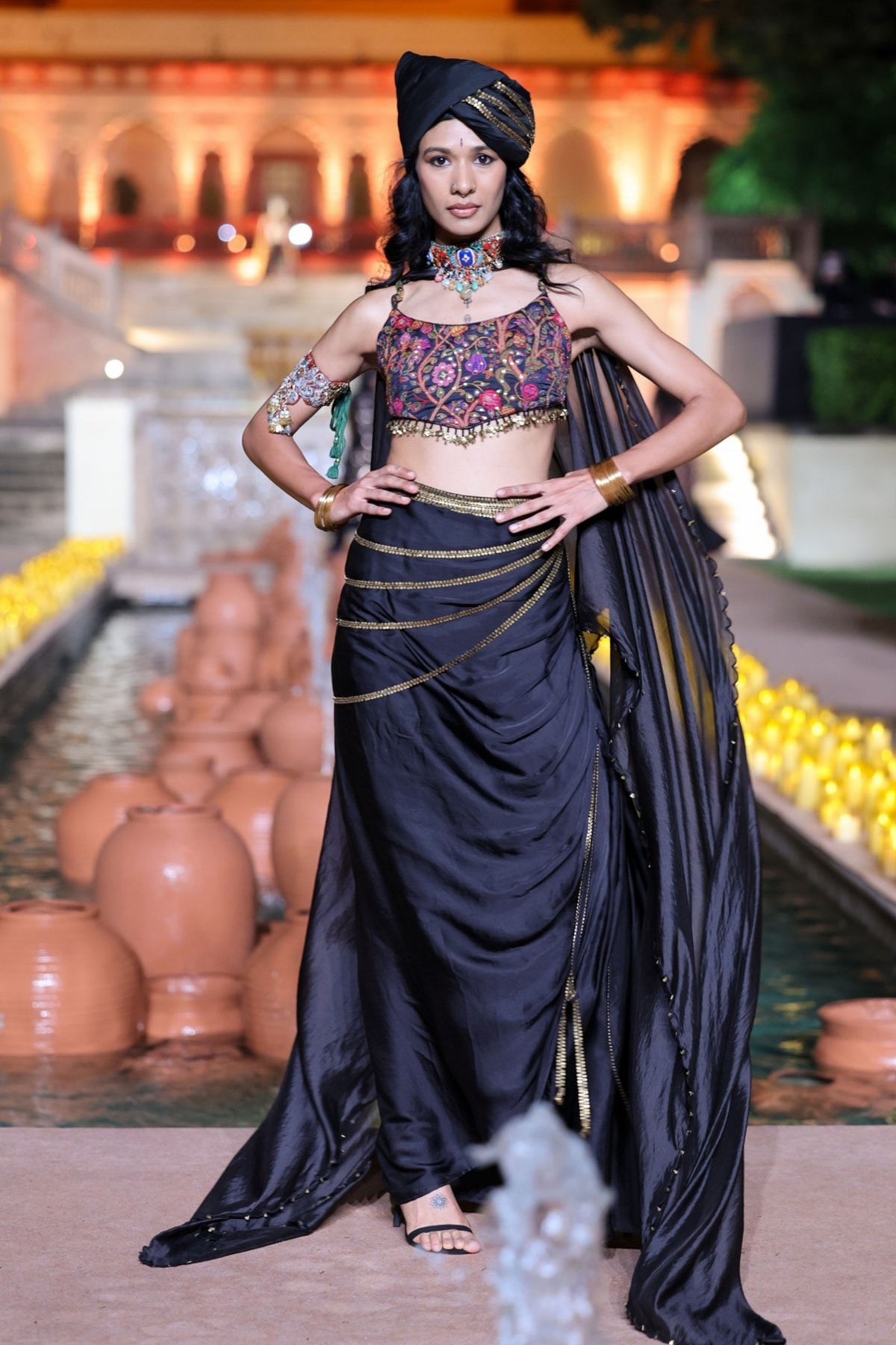 Kasundi Choli Drape Skirt Set