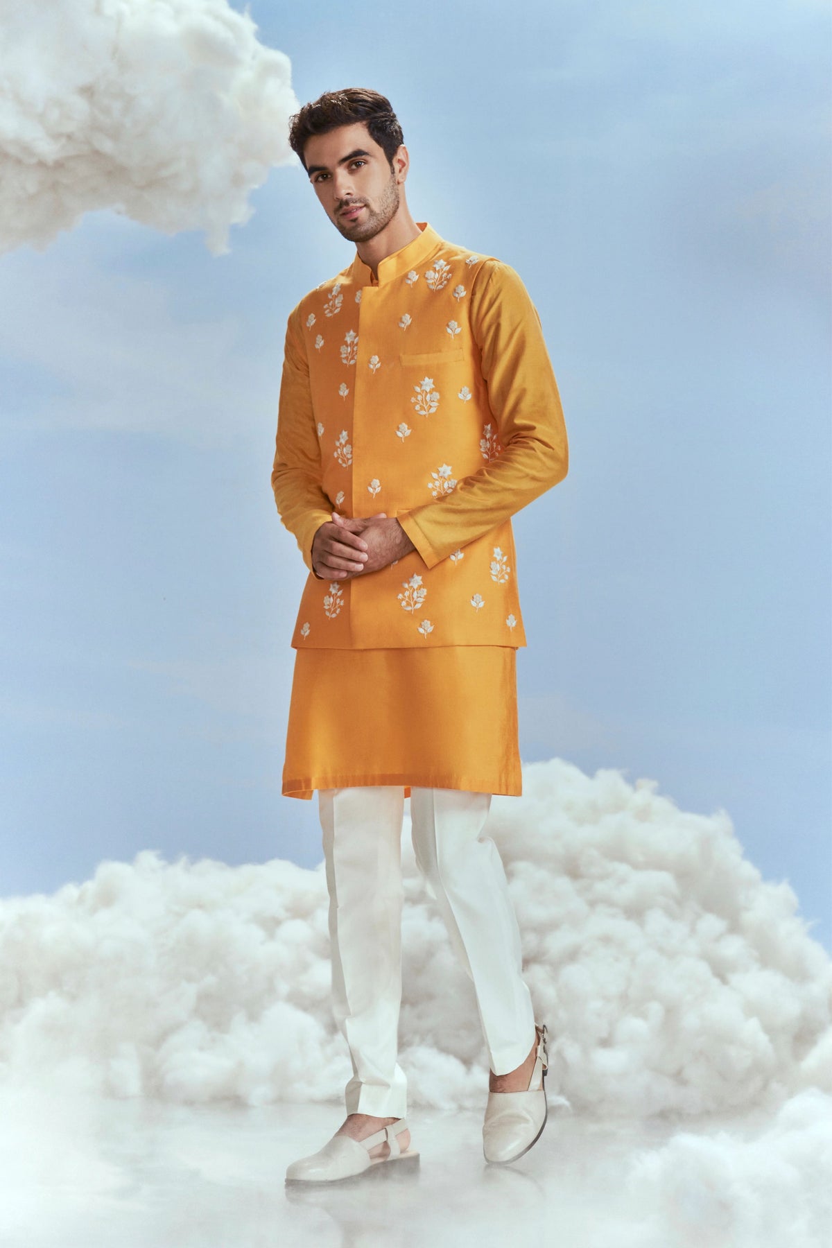 Yellow Mehtab Bagh Bundi Set