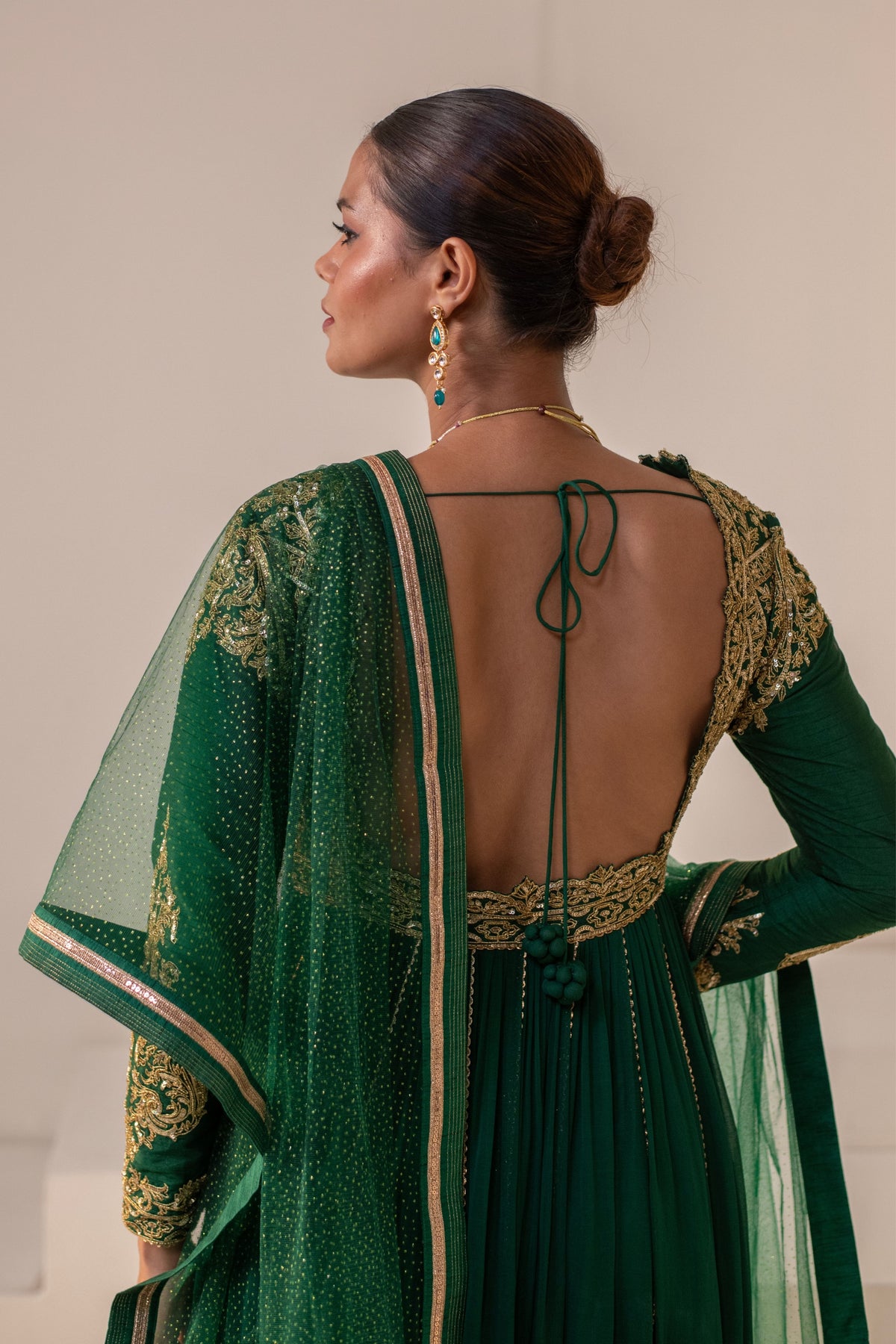 Emerald Green Embellished Anarkali