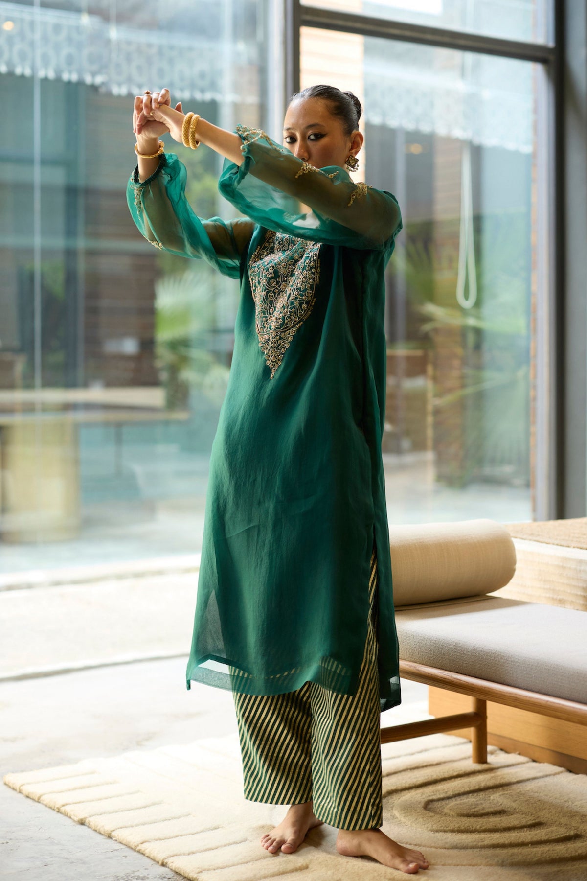 Green Sukhaali Kurta Set