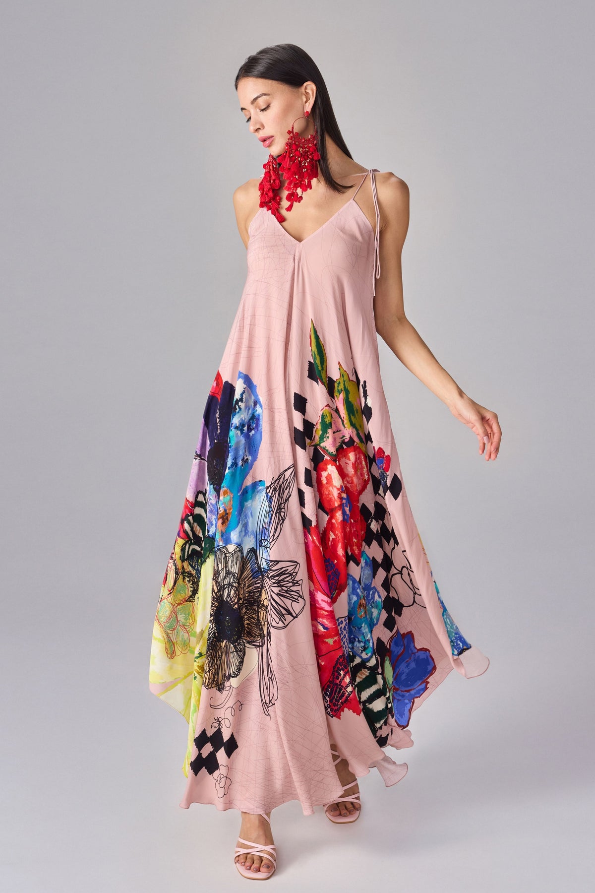 Peach Vintage Block Yazmine Dress