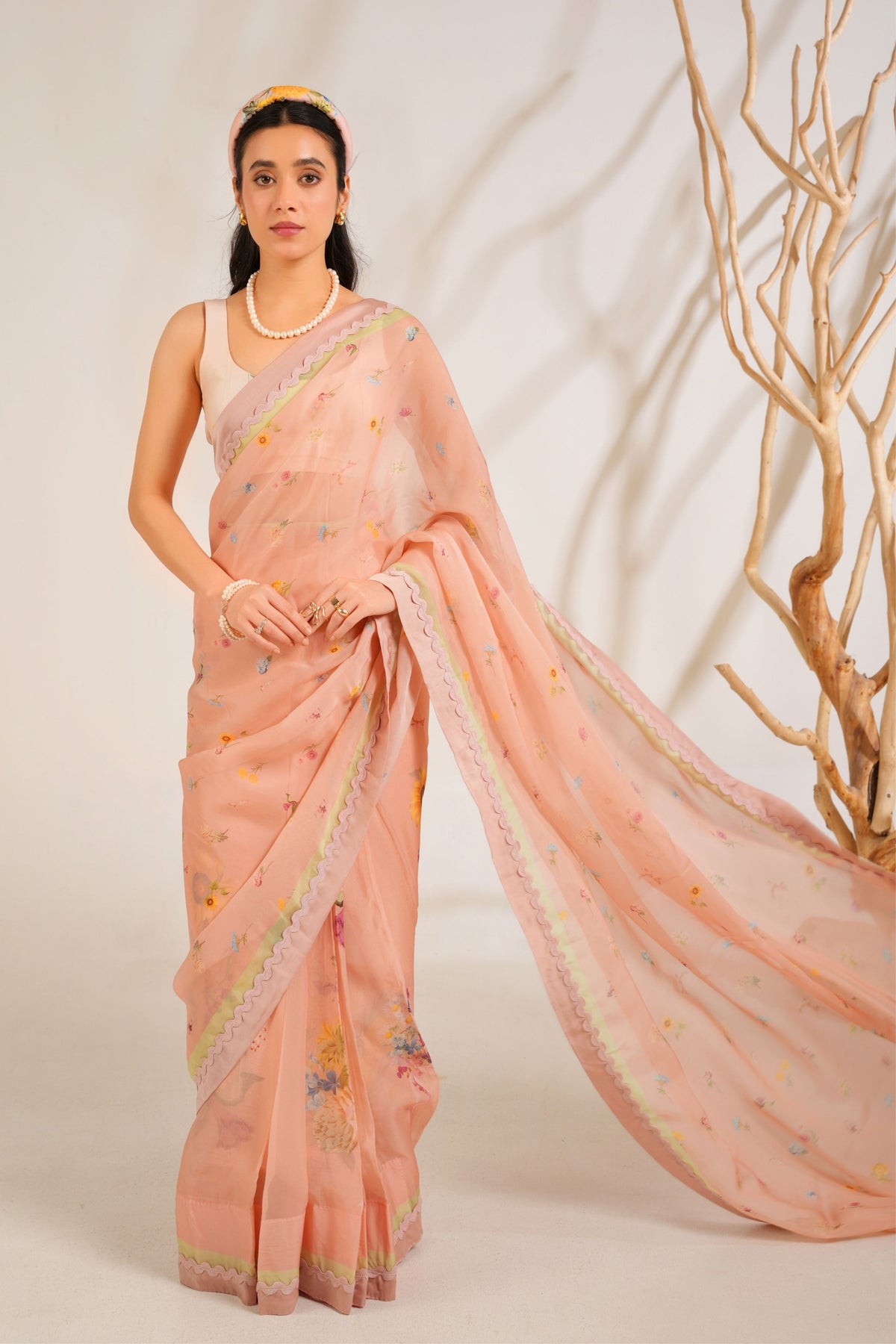 Nude Pink Saree Set