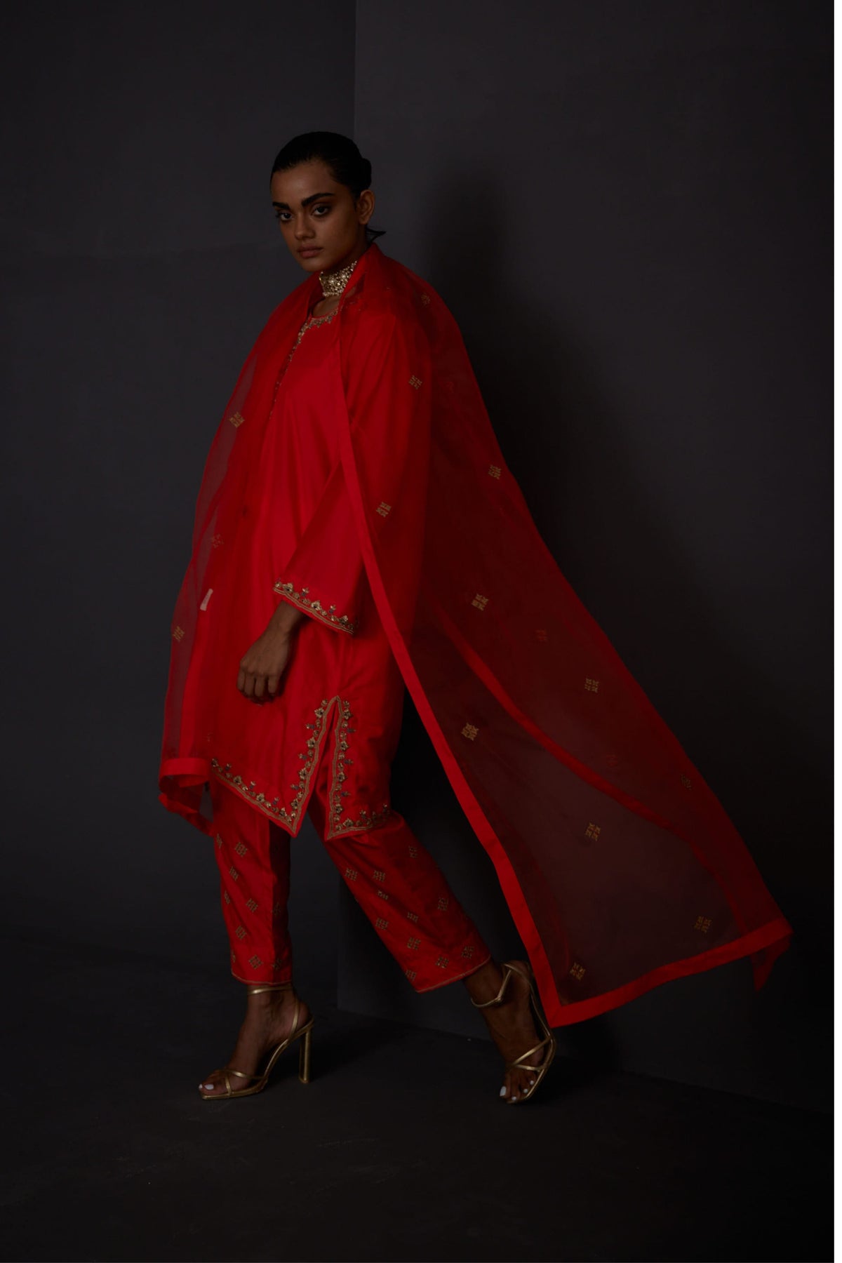 Embroidered Tunic &amp; Trouser Set