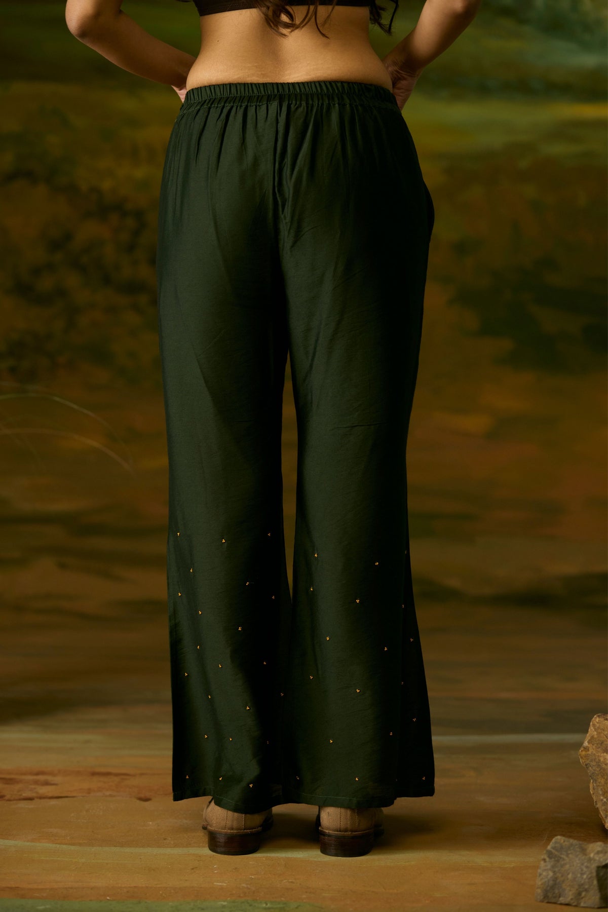 Forest Green Flared Pants