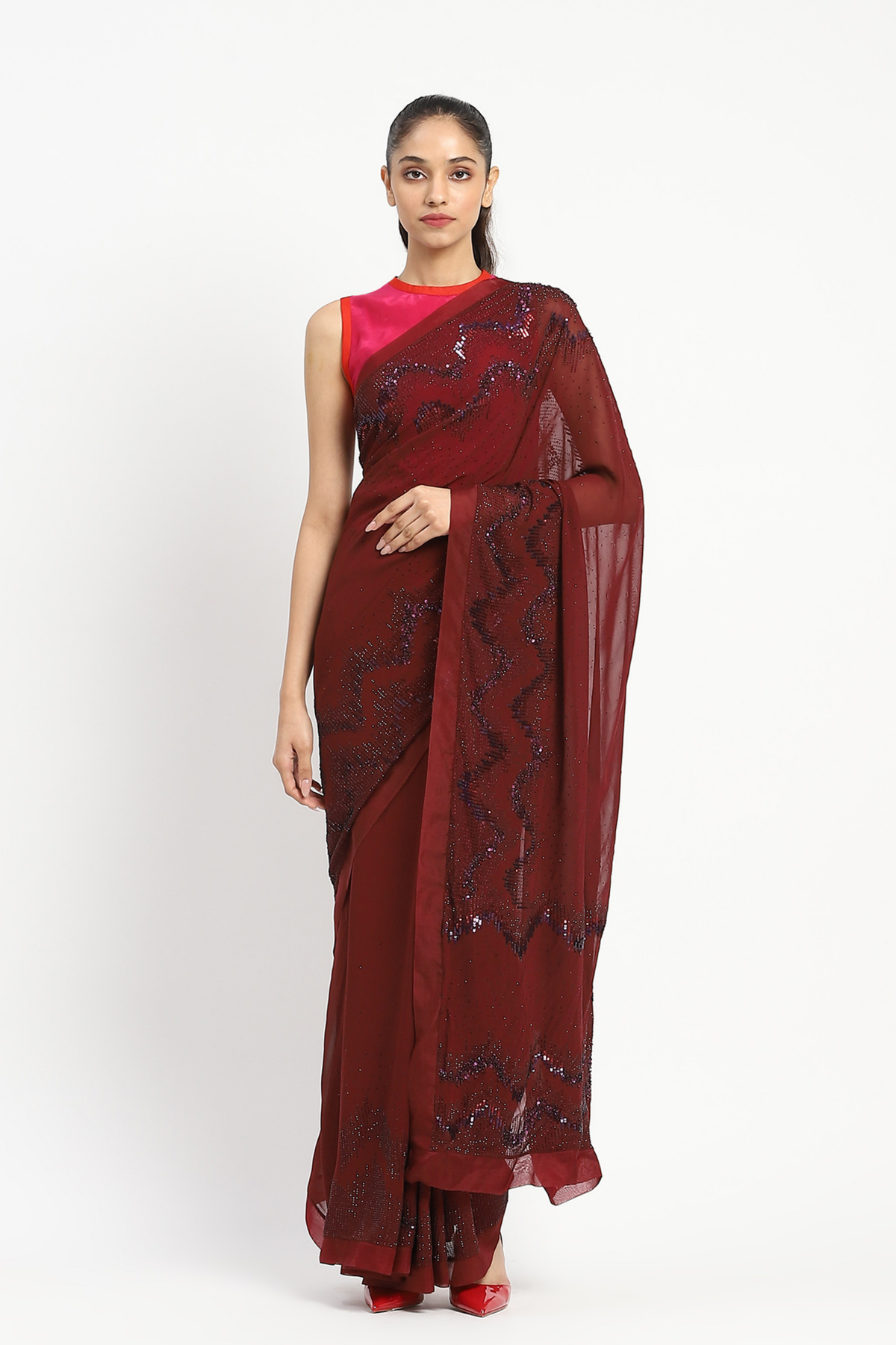 Scarlet Inquiry Embroidered Saree