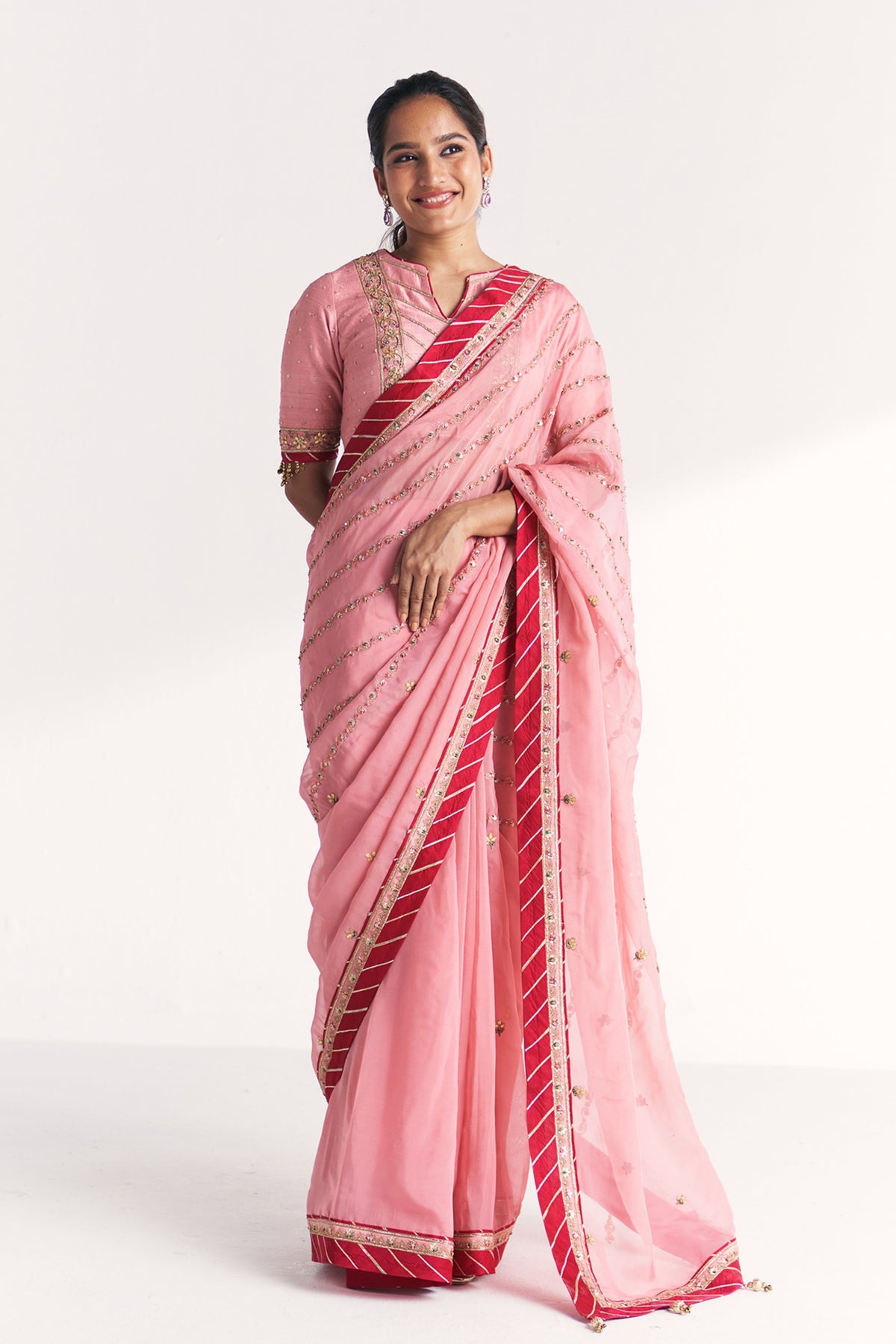 Mahek Light Pink Saree