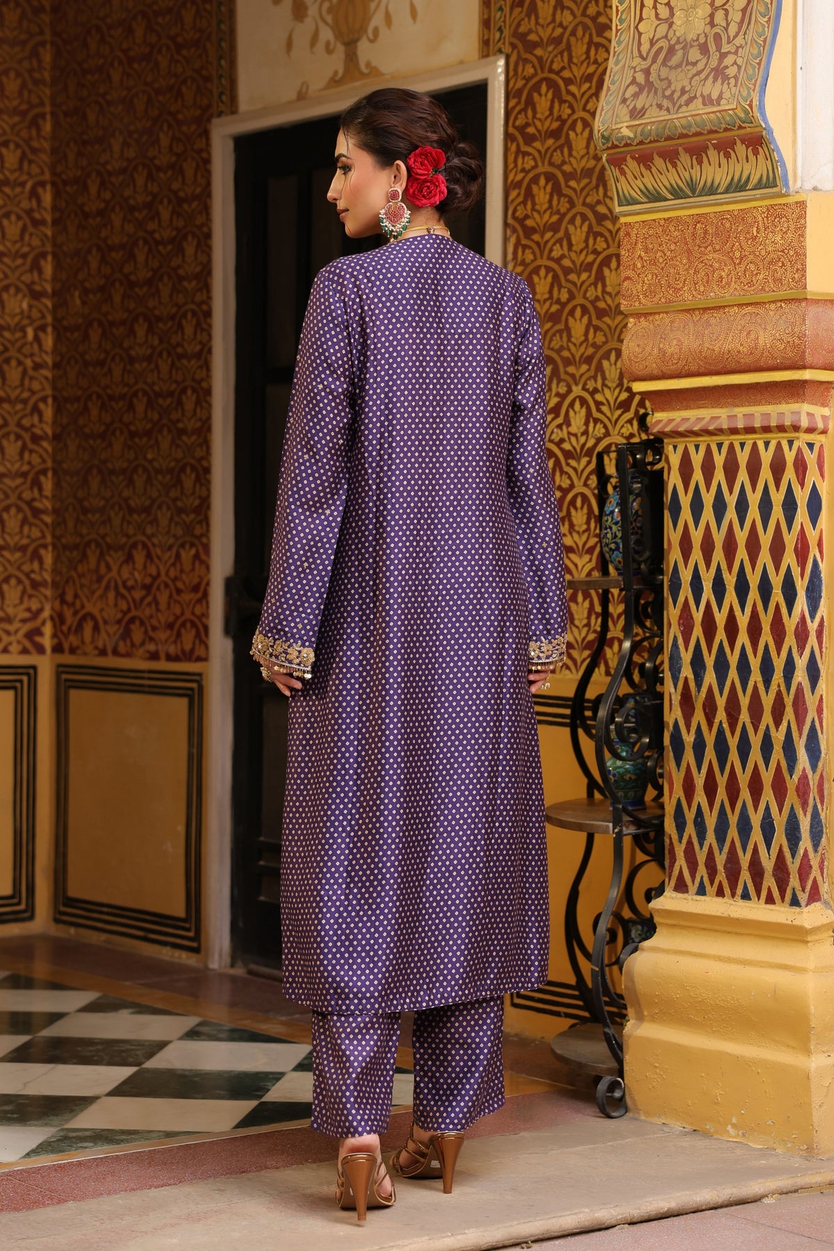 Ahista Purple Printed Kurta Set
