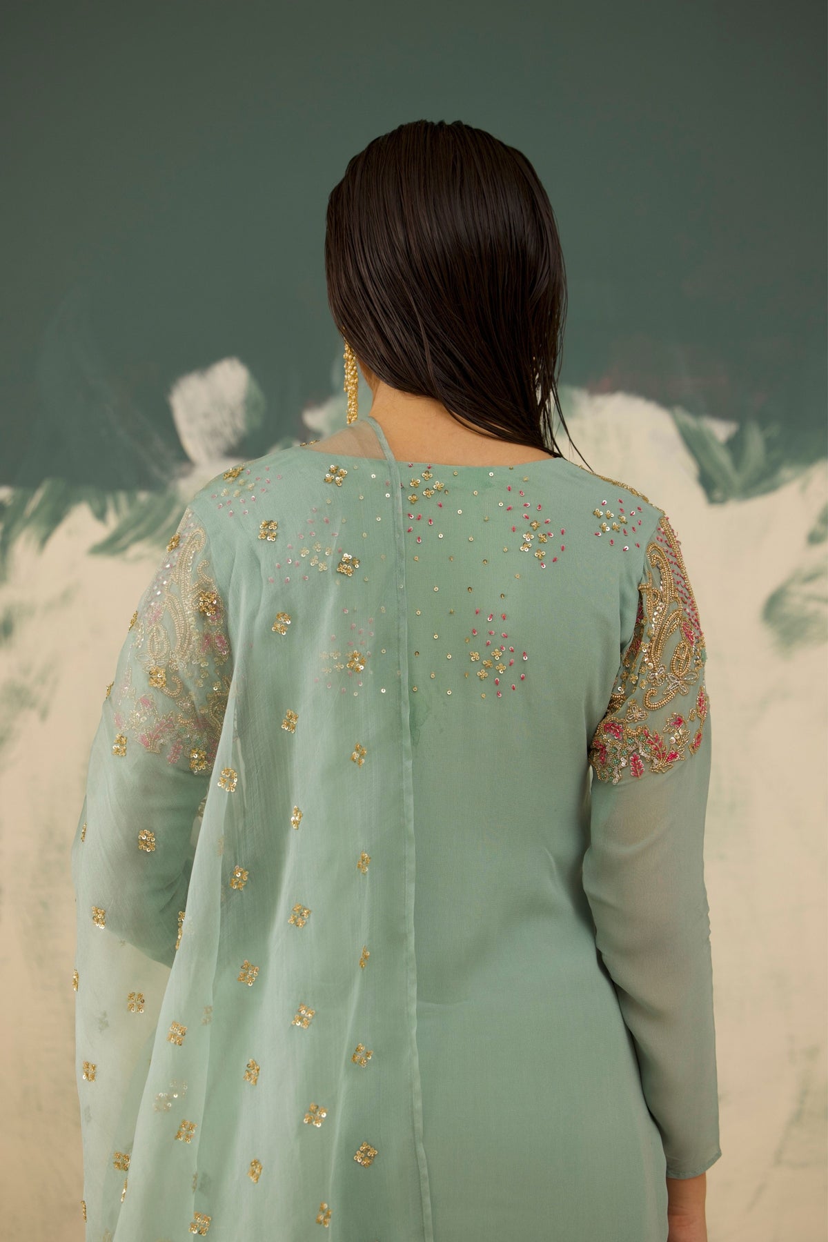 Sea Green Pastel Kurta Set