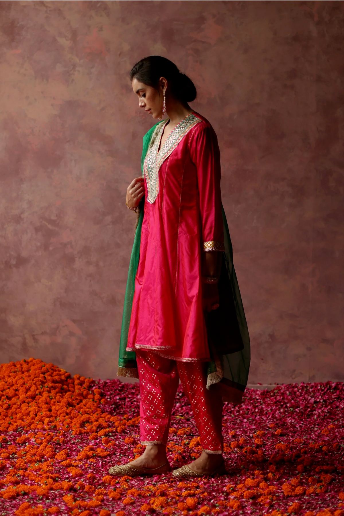 Berry Green Rumi Kurta Set