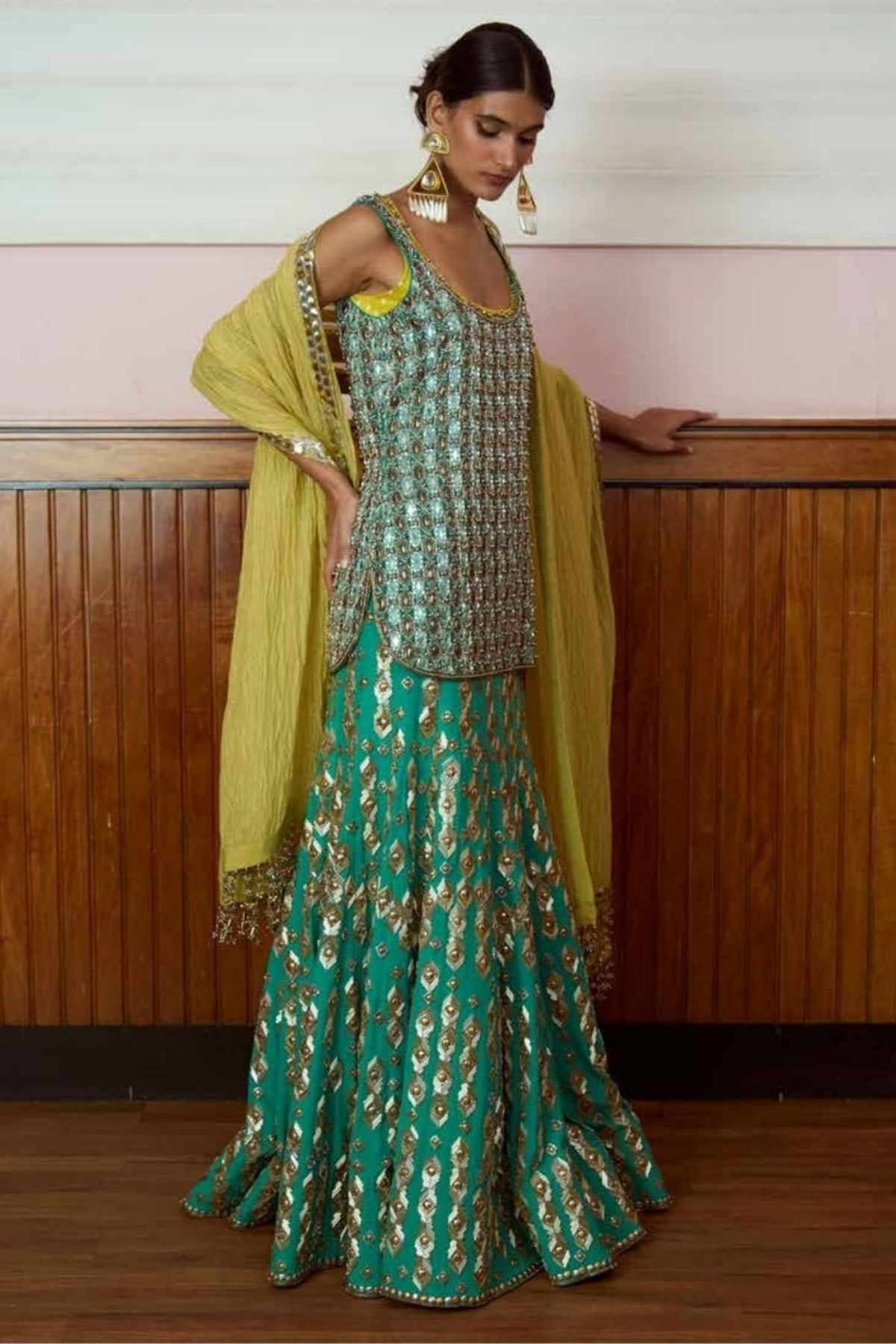 Mirror Talkies Turquoise Lehenga Set